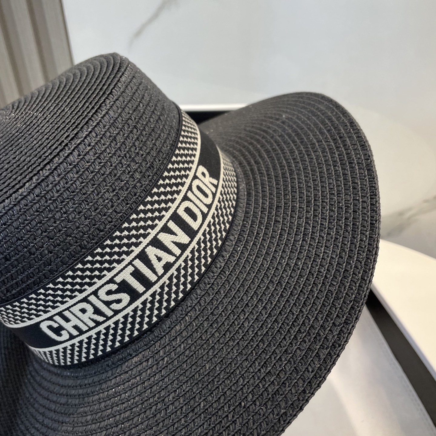 迪奥Dior 新款平顶草帽,高级定制,名媛风,细节待上,夏季防晒防紫外线,出行必备,百搭好看