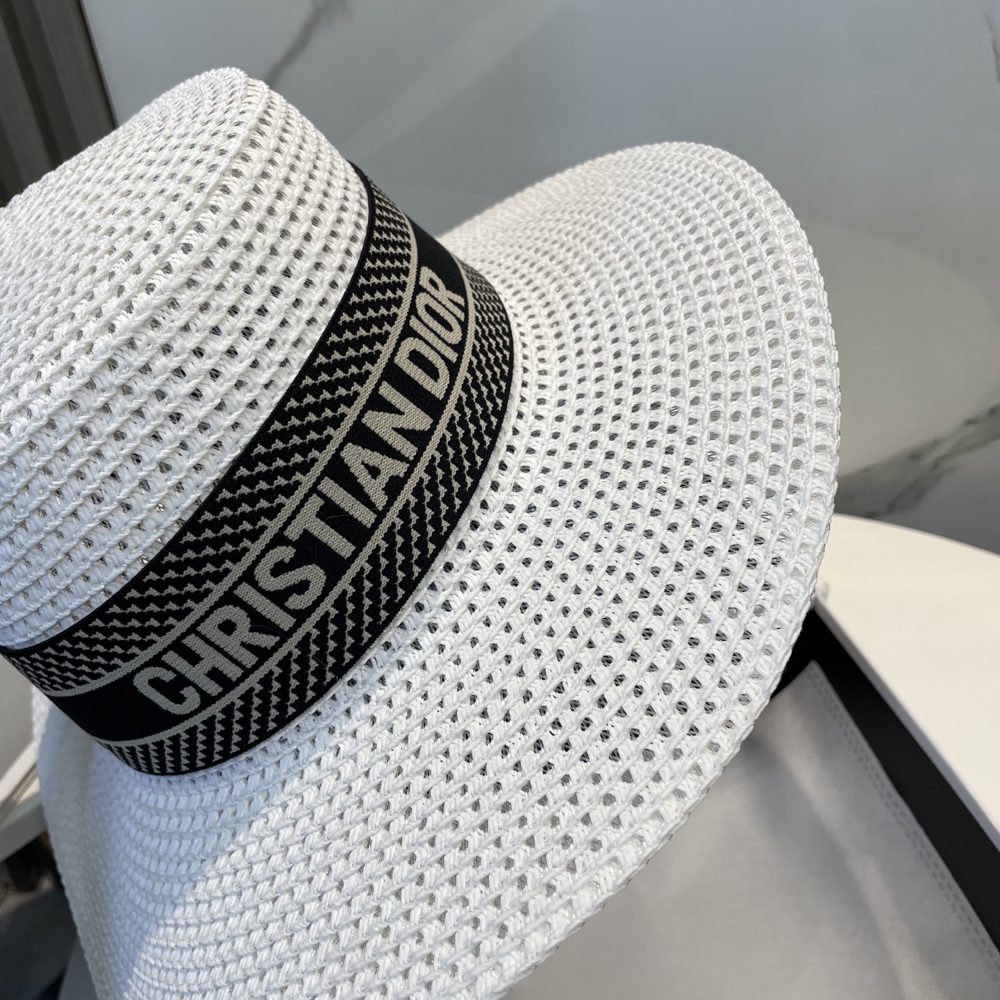 迪奥Dior 新款平顶草帽,高级定制,名媛风,细节待上,夏季防晒防紫外线,出行必备,百搭好看