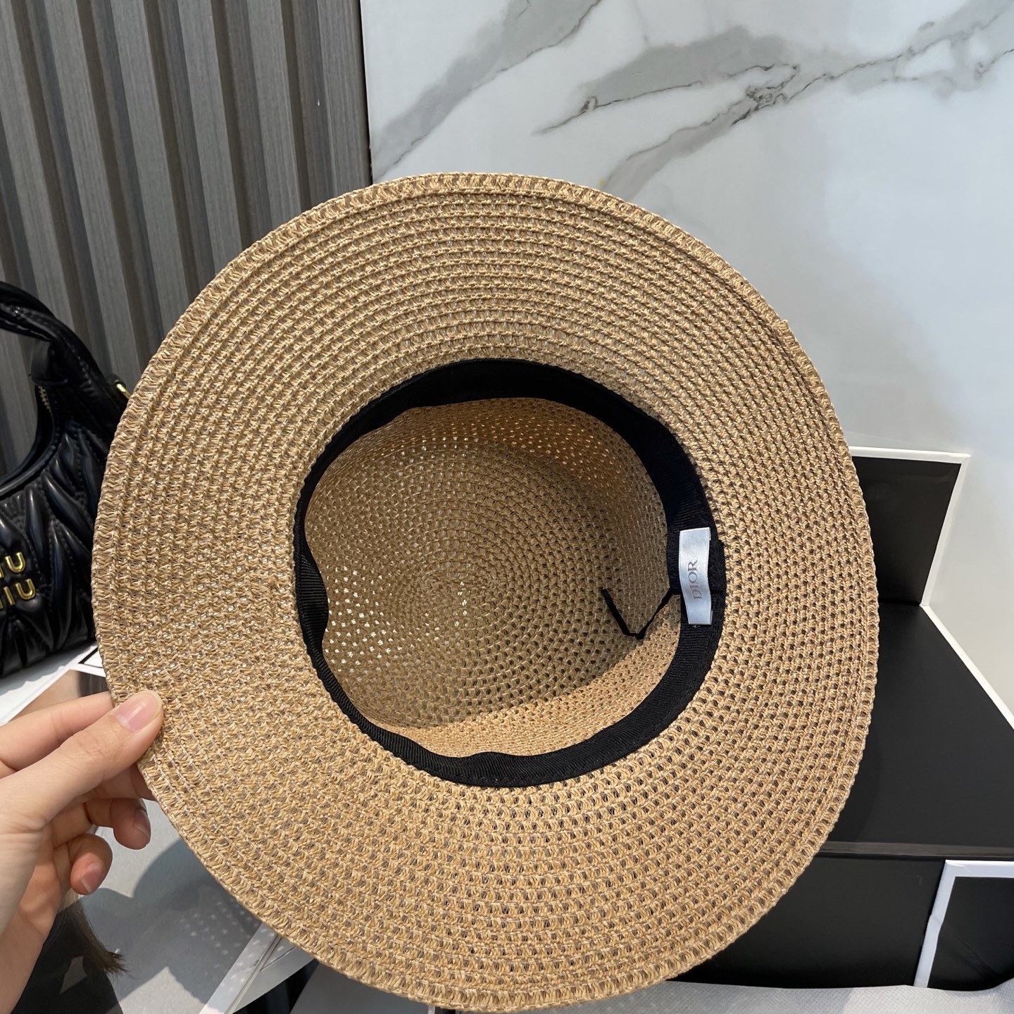 迪奥Dior 新款平顶草帽,高级定制,名媛风,细节待上,夏季防晒防紫外线,出行必备,百搭好看