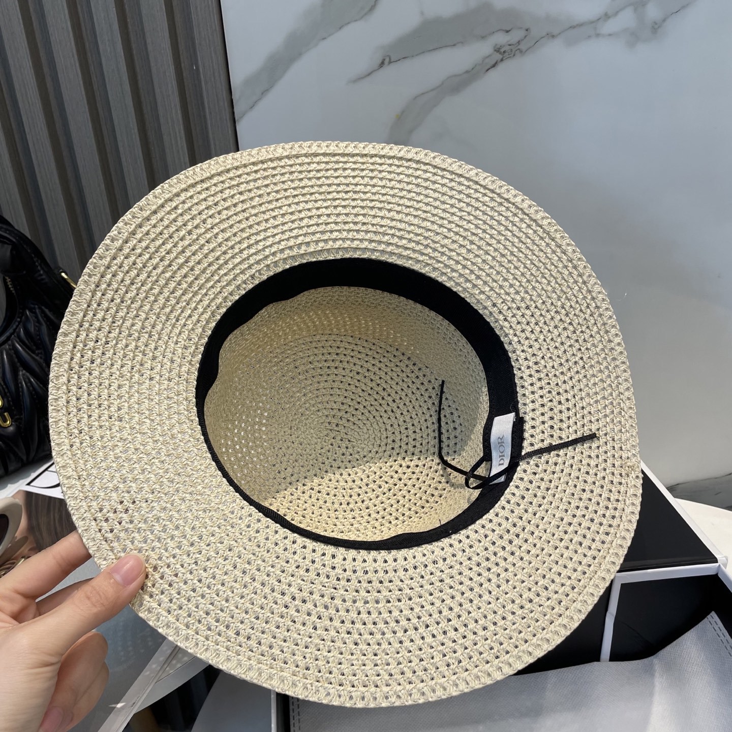 迪奥Dior 新款平顶草帽,高级定制,名媛风,细节待上,夏季防晒防紫外线,出行必备,百搭好看