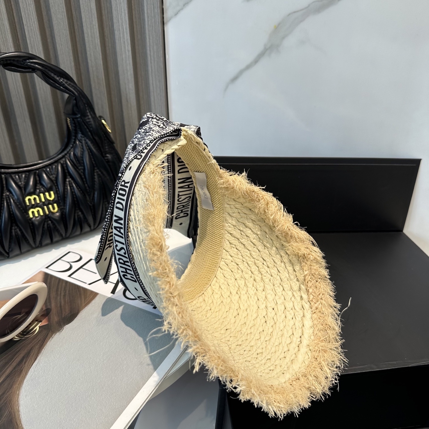 迪奥 Dior 空顶帽 高级定制,名媛风,细节待上,夏季防晒防紫外线,出行必备,百搭好看