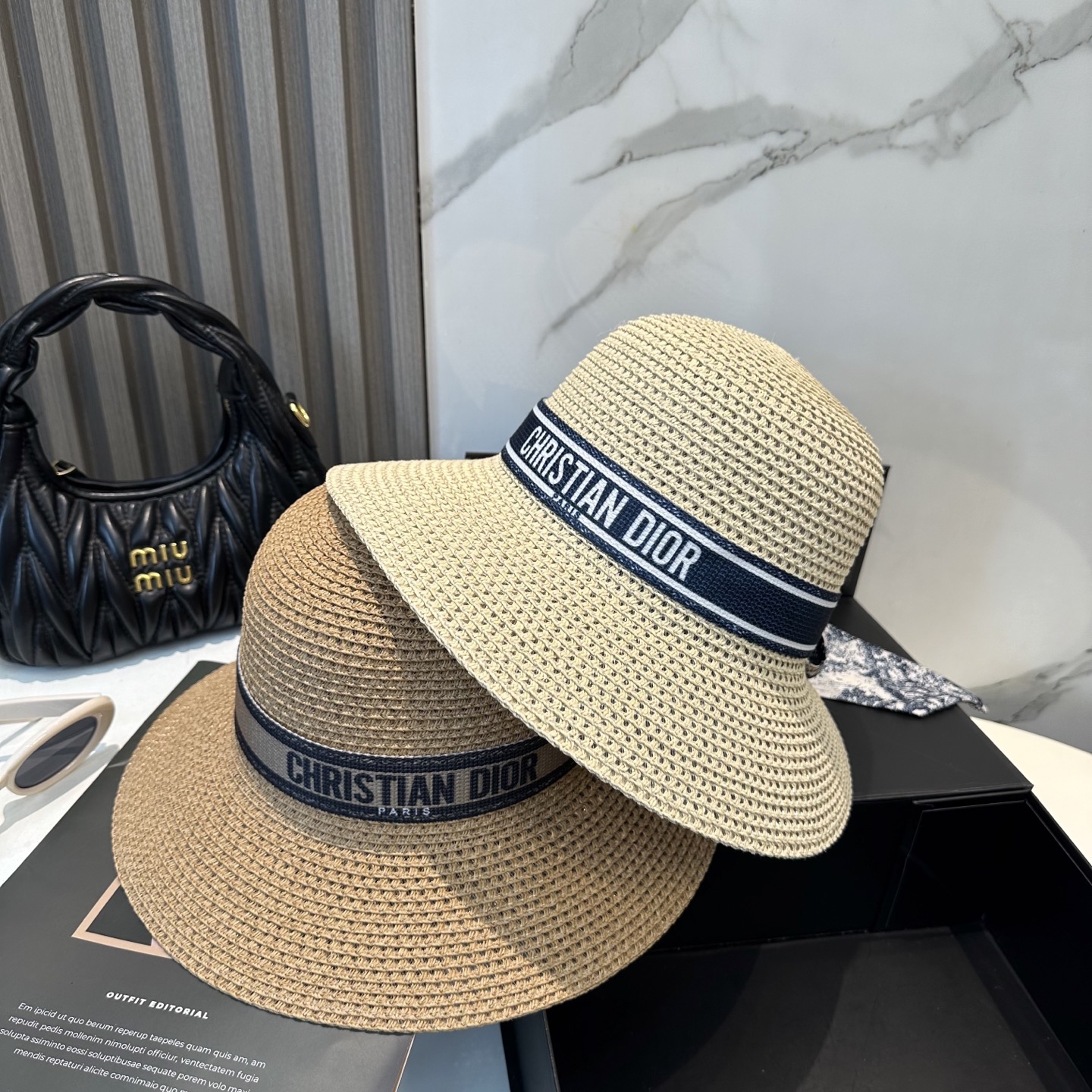 【DIOR迪奥】爆款织带草编草帽礼帽🤩细节控，简约大方，百搭单品～出街首选，新款帽型超美腻