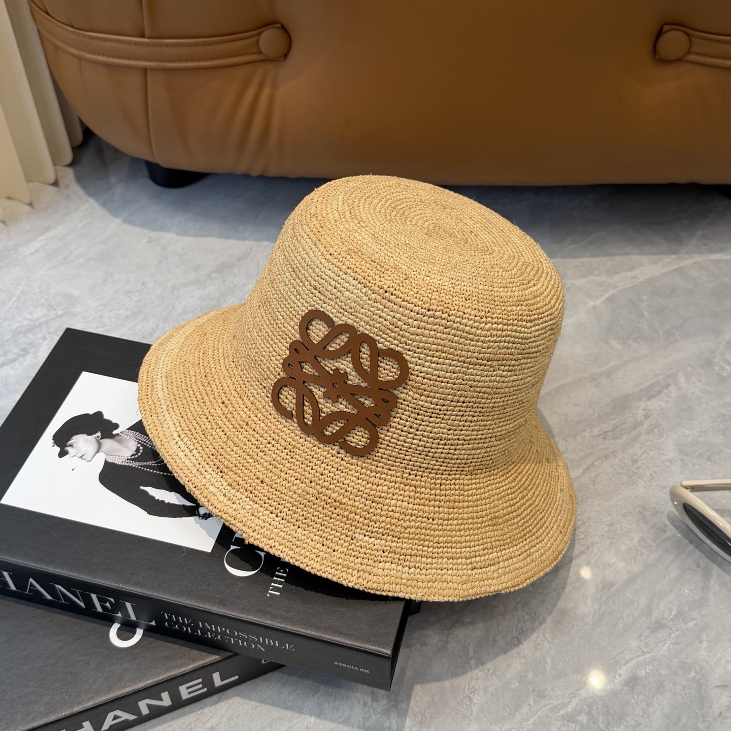 Loewe 春夏日休闲草帽 度假logo 进口 拉菲编织草帽子