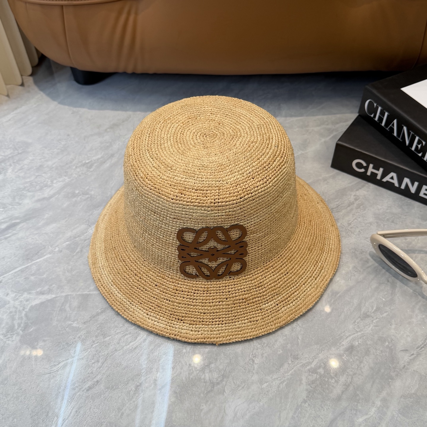 Loewe 春夏日休闲草帽 度假logo 进口 拉菲编织草帽子