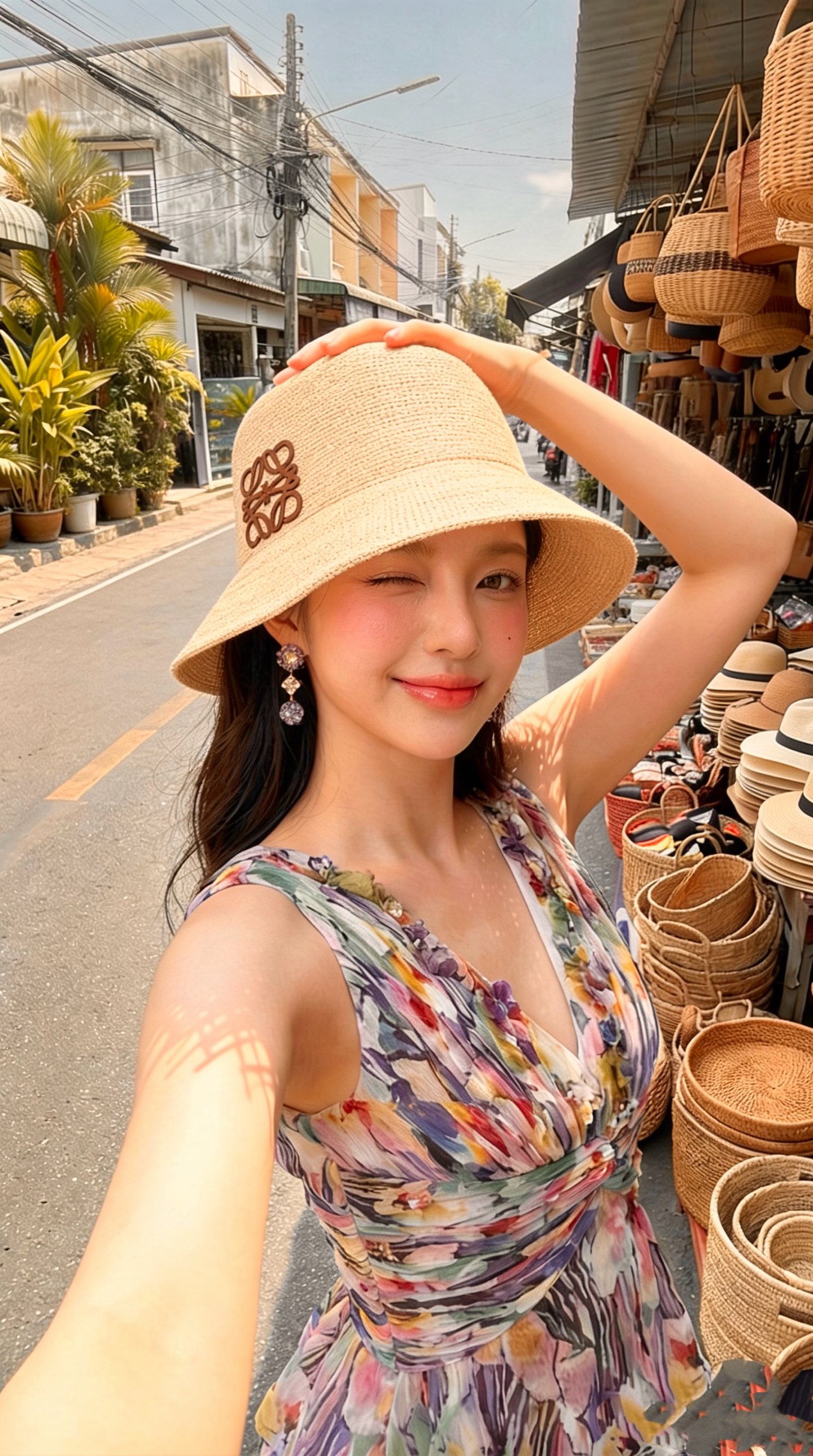 Loewe 春夏日休闲草帽 度假logo 进口 拉菲编织草帽子