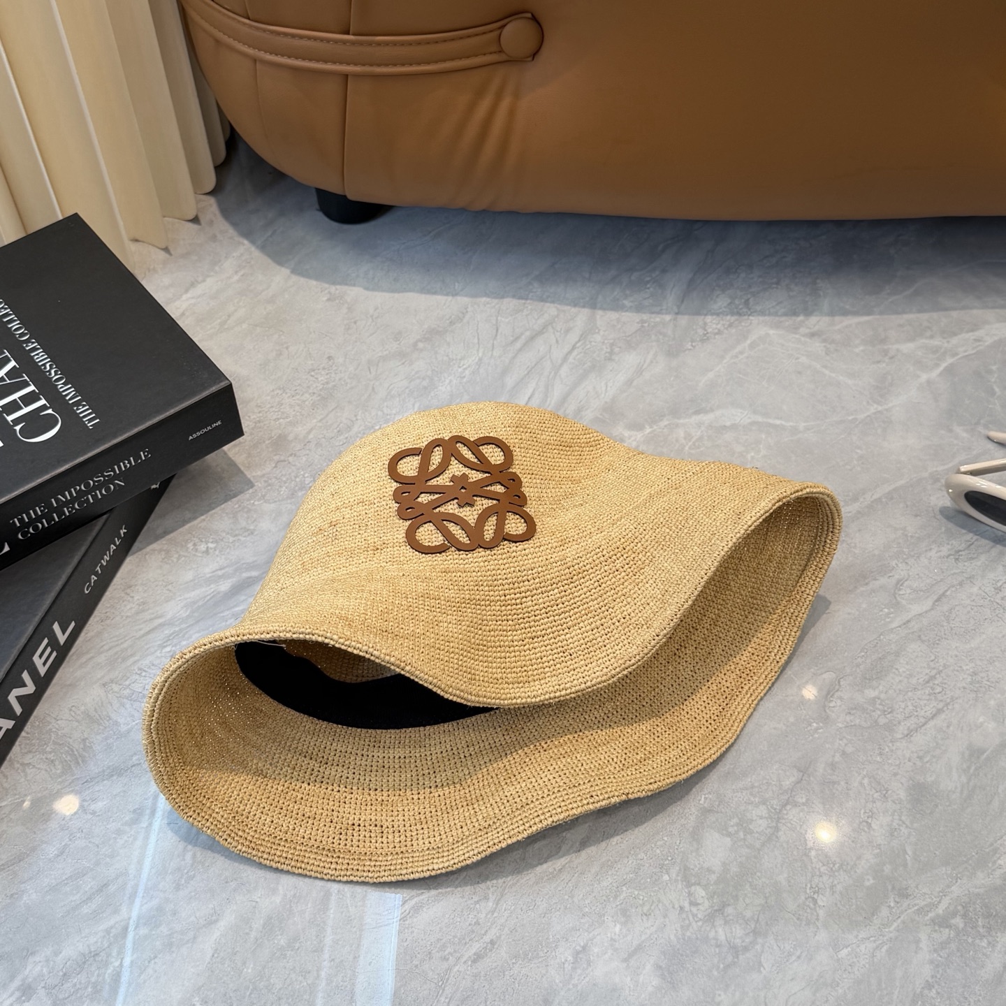 Loewe 春夏日休闲草帽 度假logo 进口 拉菲编织草帽子