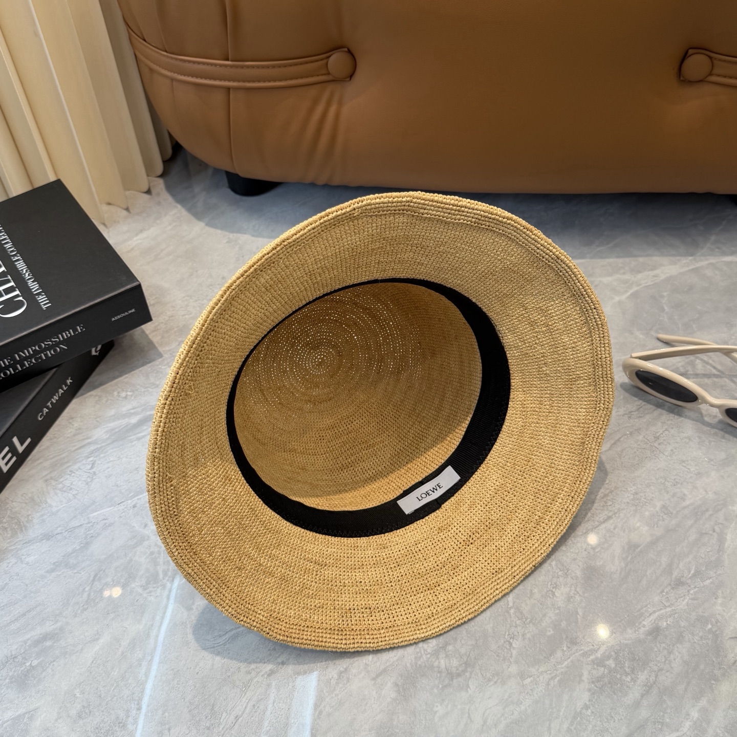 Loewe 春夏日休闲草帽 度假logo 进口 拉菲编织草帽子