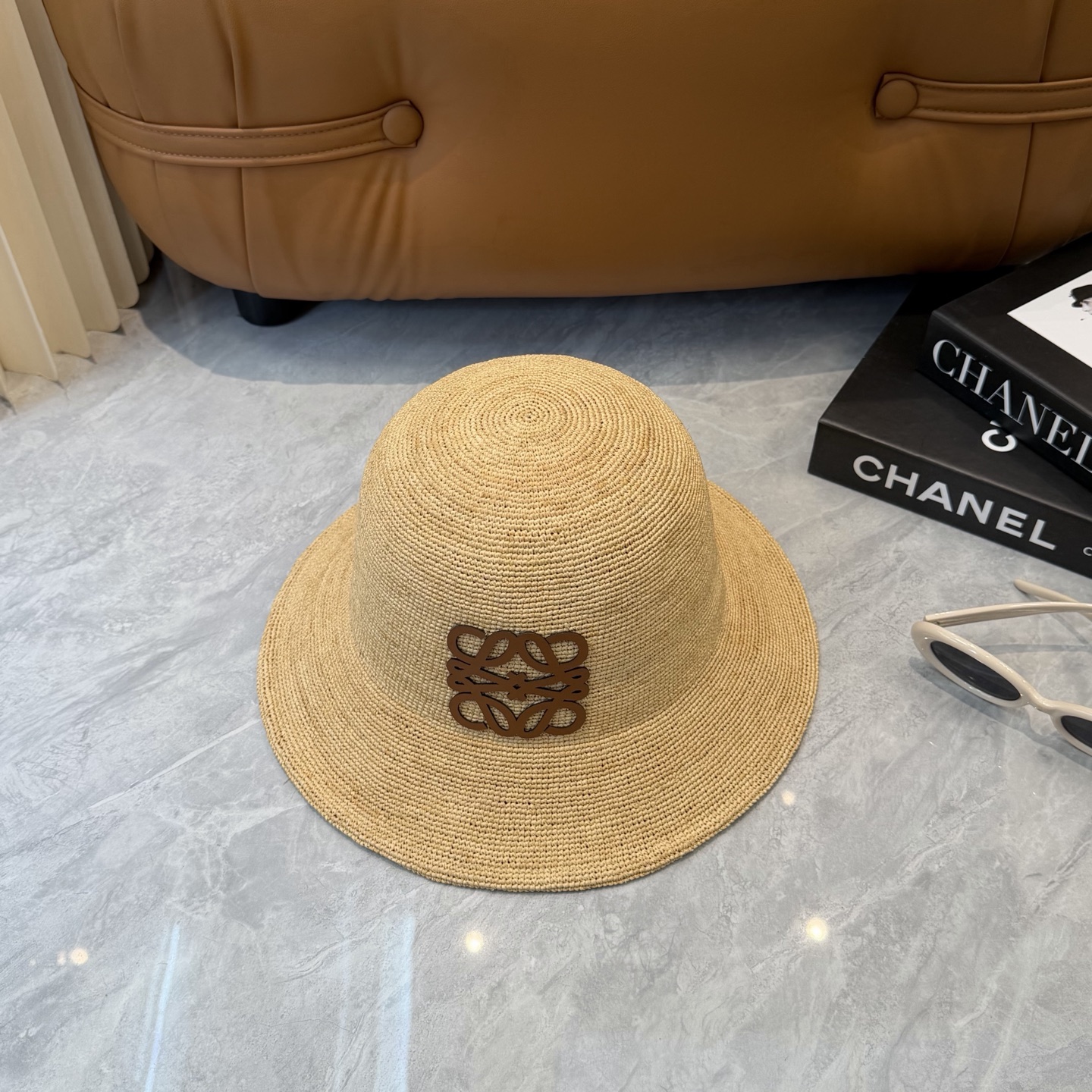 Loewe 春夏日休闲草帽 度假logo 进口 拉菲编织草帽子