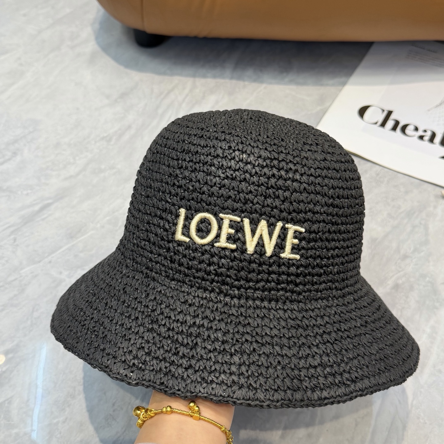 Loewe 罗意威LOEWE新款拉菲草帽，纯手工钩织，产量极少，重工打造， ，头围57cm