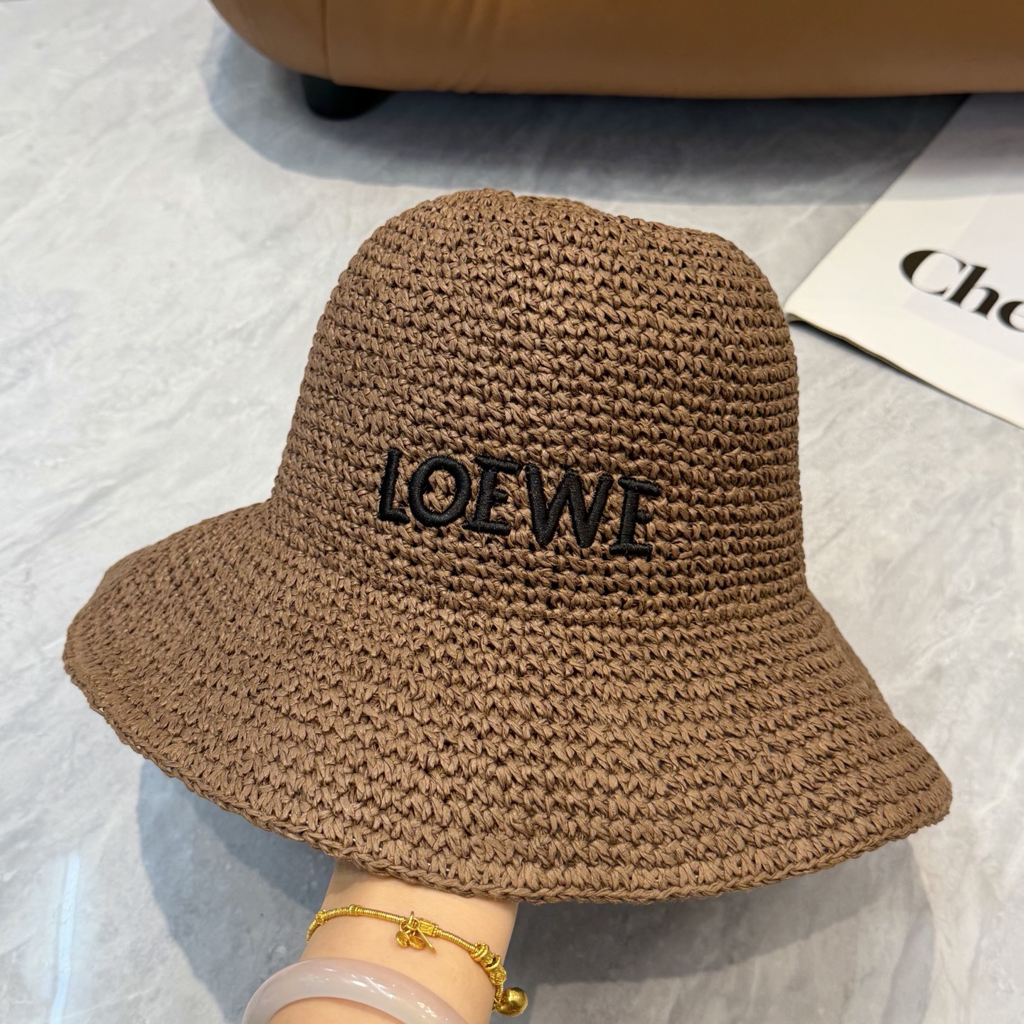 Celine 赛琳CELINE新款拉菲草帽，纯手工钩织，产量极少，重工打造， ，头围57cm