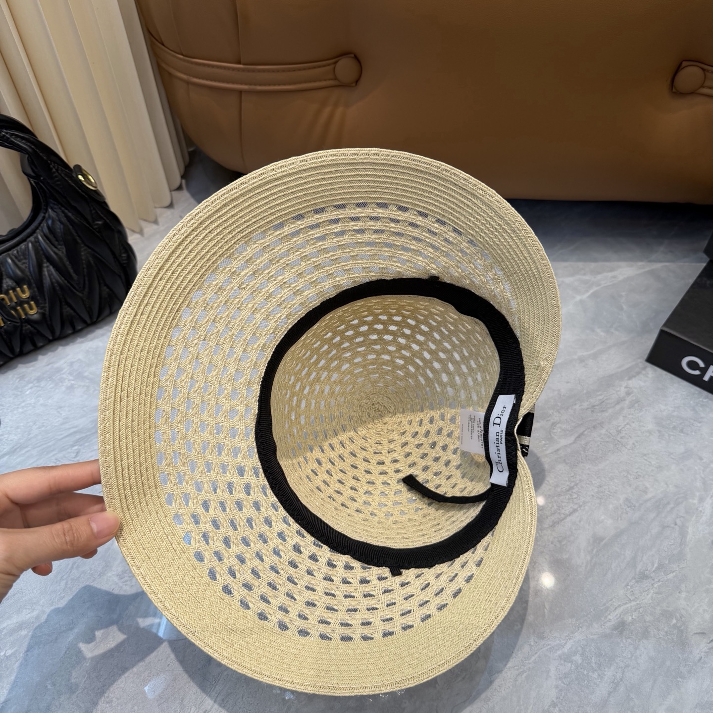 Dior迪奥草帽，镂空礼帽，官方款，一比一定制，非市场普通版本，头围57cm
