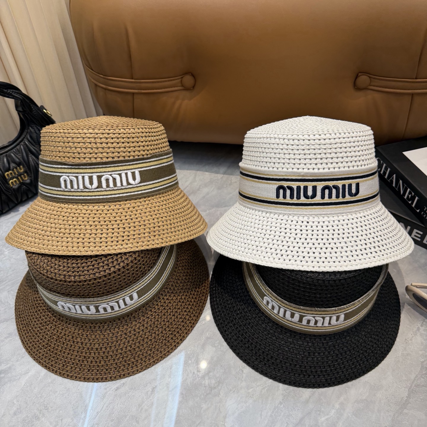 缪缪miumiu新款织带草帽，高级定制，名媛风，细节待上，夏季防晒防紫外线，出行必备，百搭好看 👉