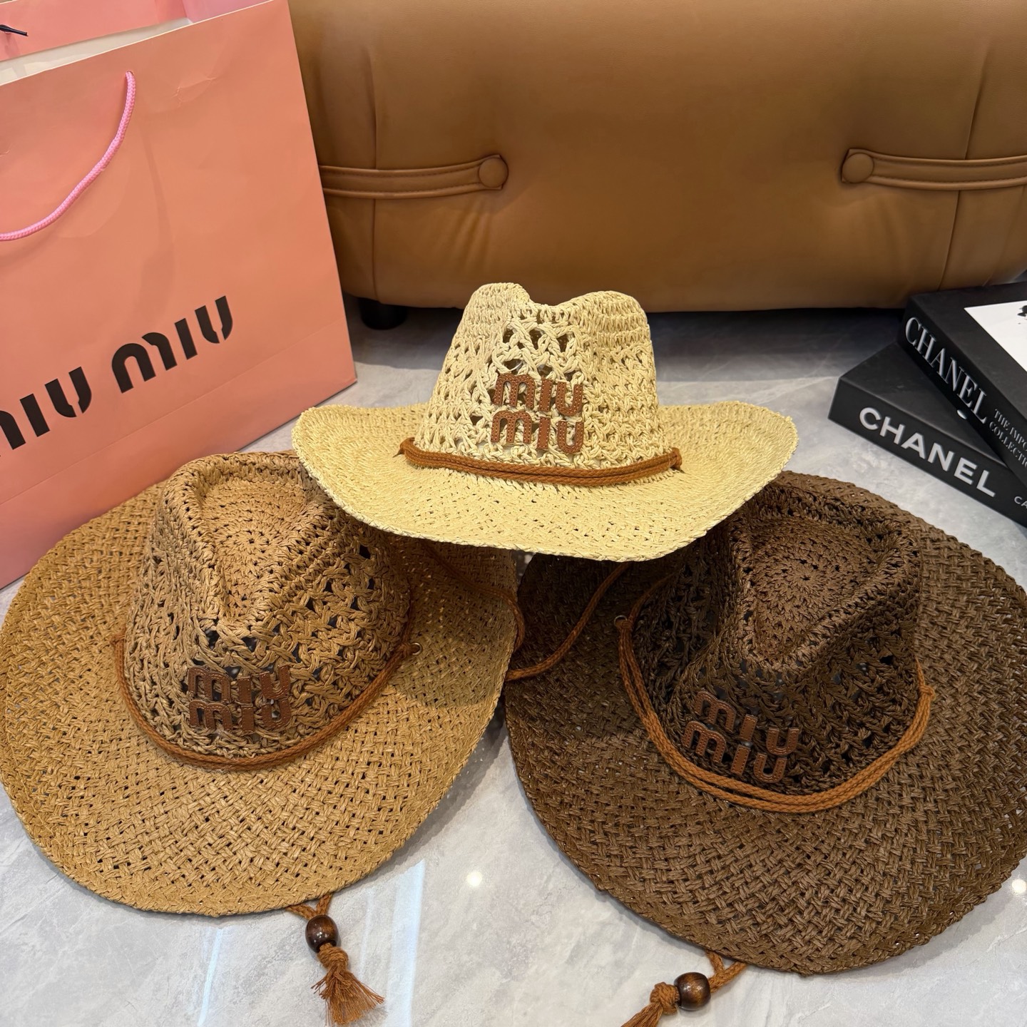 Miu Miu 缪缪miumiu新款草帽，高级定制，细节待上，夏季防晒防紫外线，出行 ，百搭