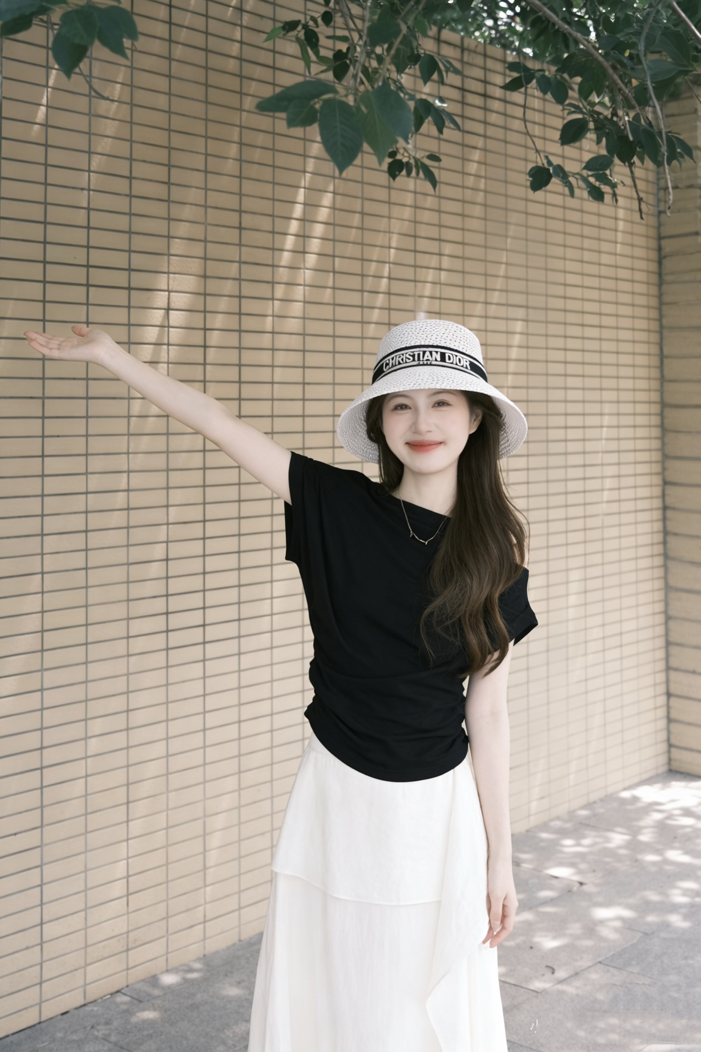 Dior 配防尘袋. 【DIOR迪奥】2026新款 织带百搭盆帽草帽，出街日常单品