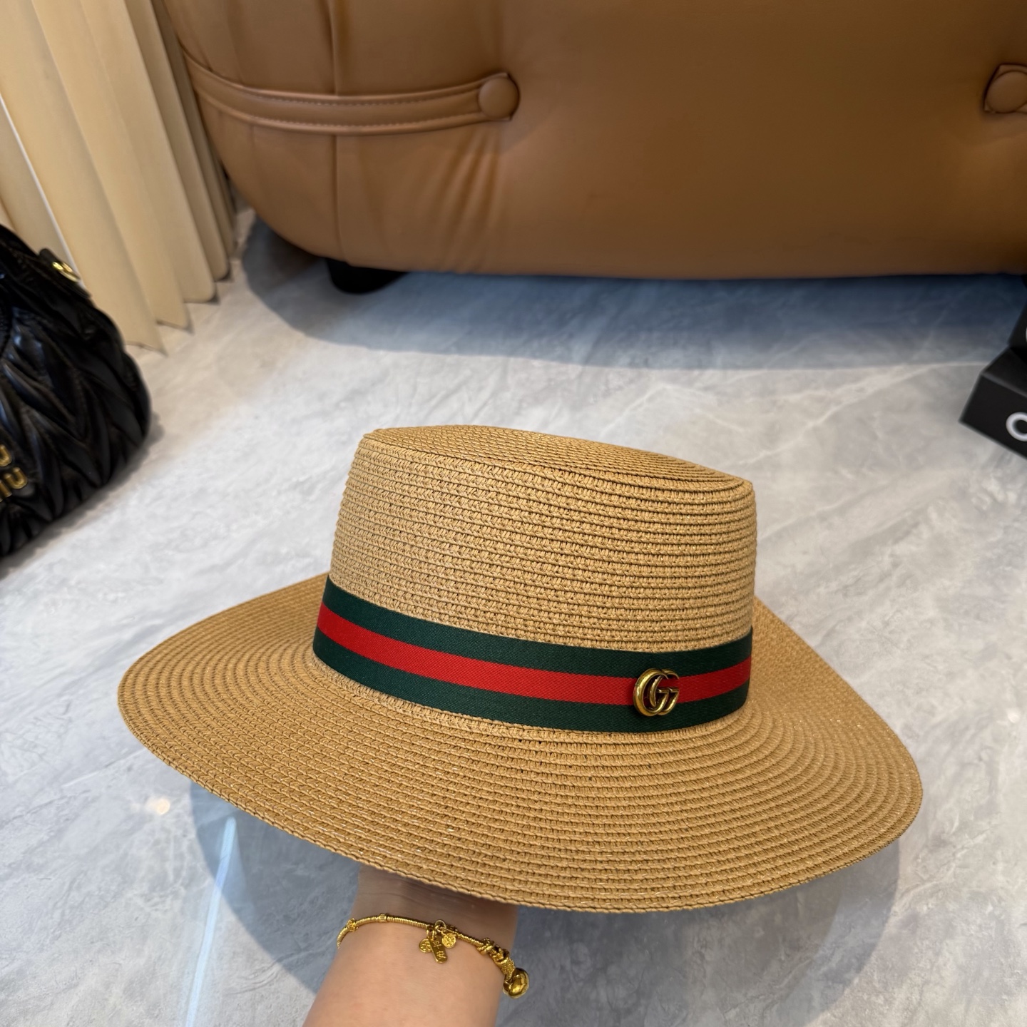 Gucci 古奇新款礼帽，遮阳草帽，夏季沙滩出游 头围57cm