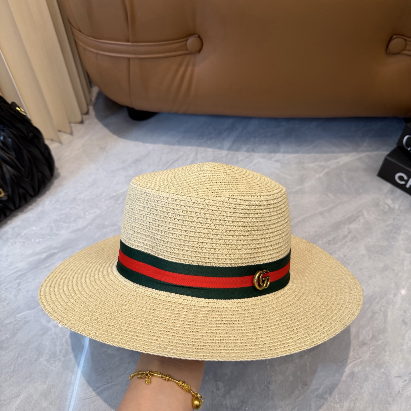 Gucci 古奇新款礼帽，遮阳草帽，夏季沙滩出游 头围57cm