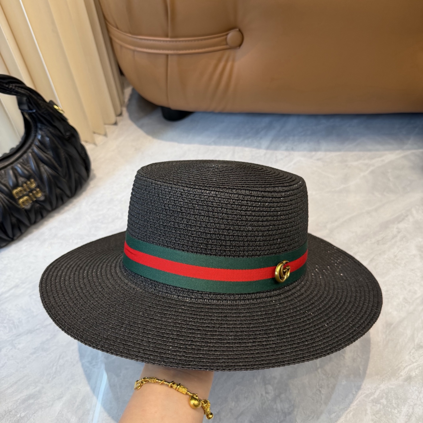 Gucci 古奇新款礼帽，遮阳草帽，夏季沙滩出游 头围57cm