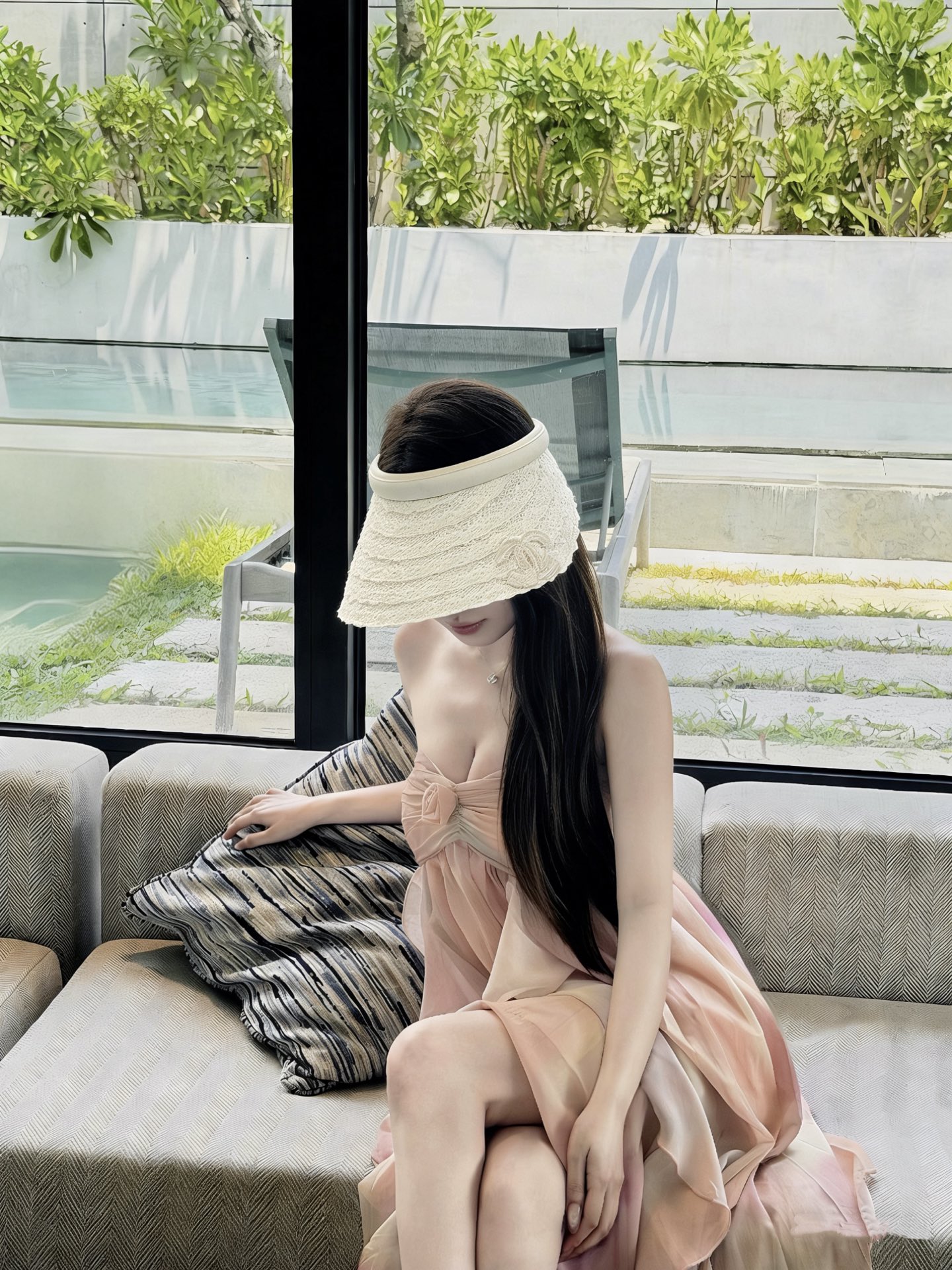 香奈儿轻奢名媛风空顶帽 透气不闷头…可调节 夏季必备