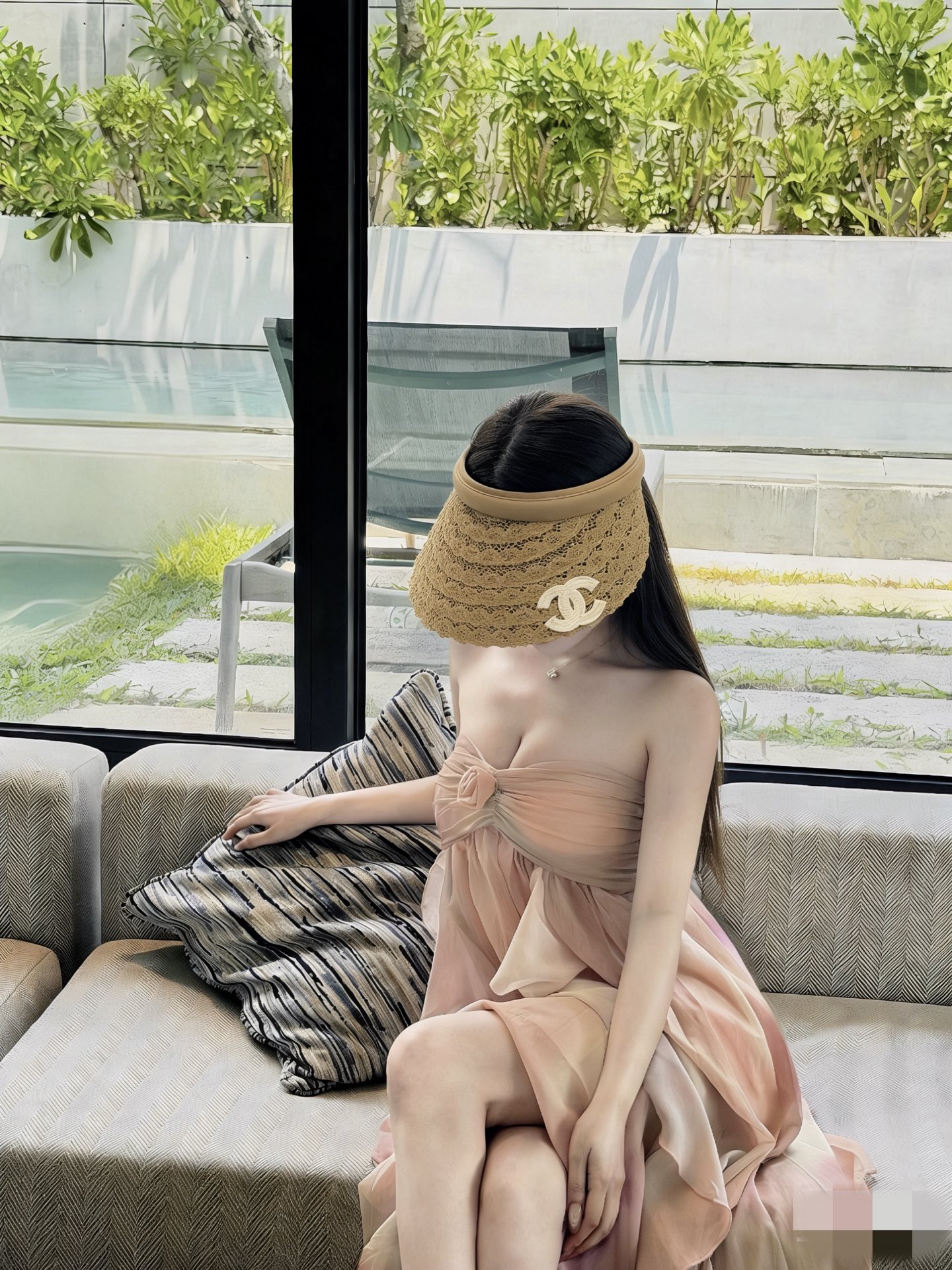 香奈儿轻奢名媛风空顶帽 透气不闷头…可调节 夏季必备