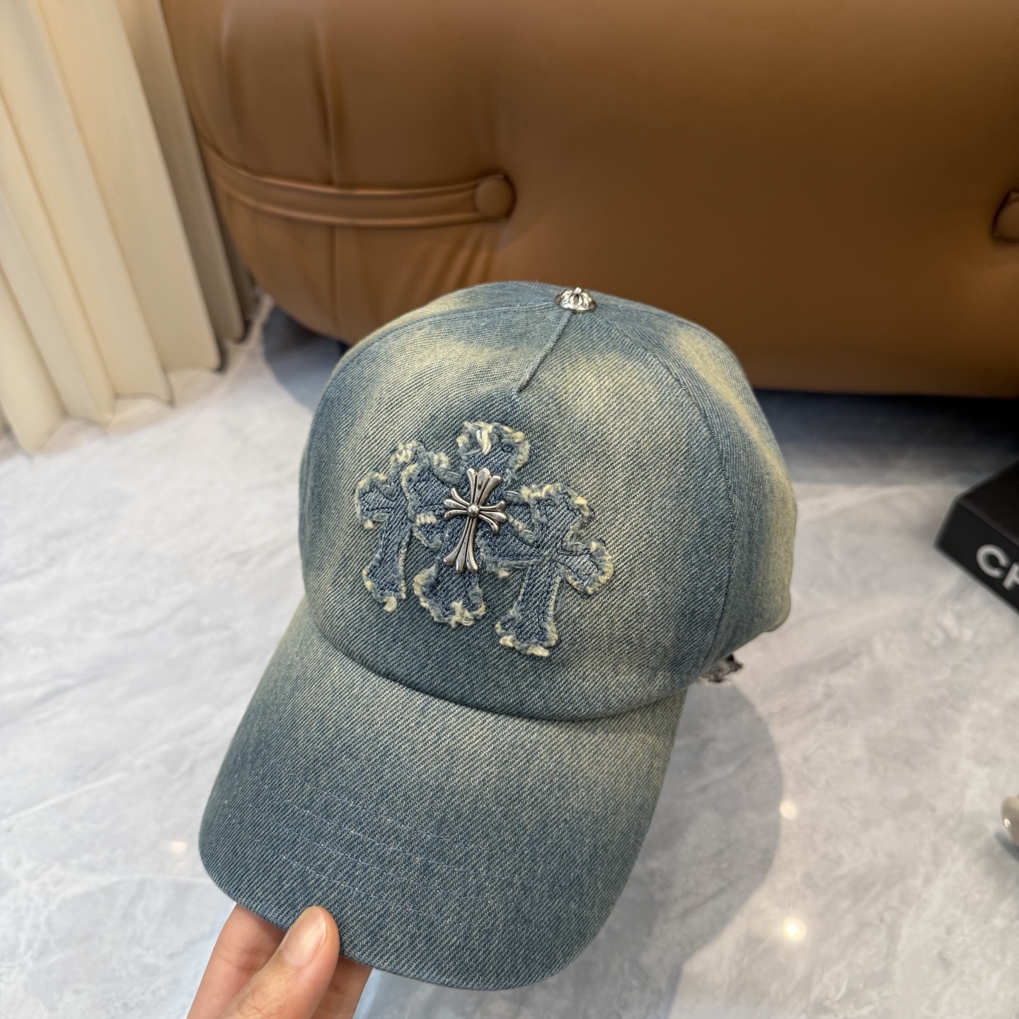 克罗心新款高品质洗水牛仔棒球帽，高端定制版！网红时尚博主同款！墙裂推荐！质量巨好！头围57cm