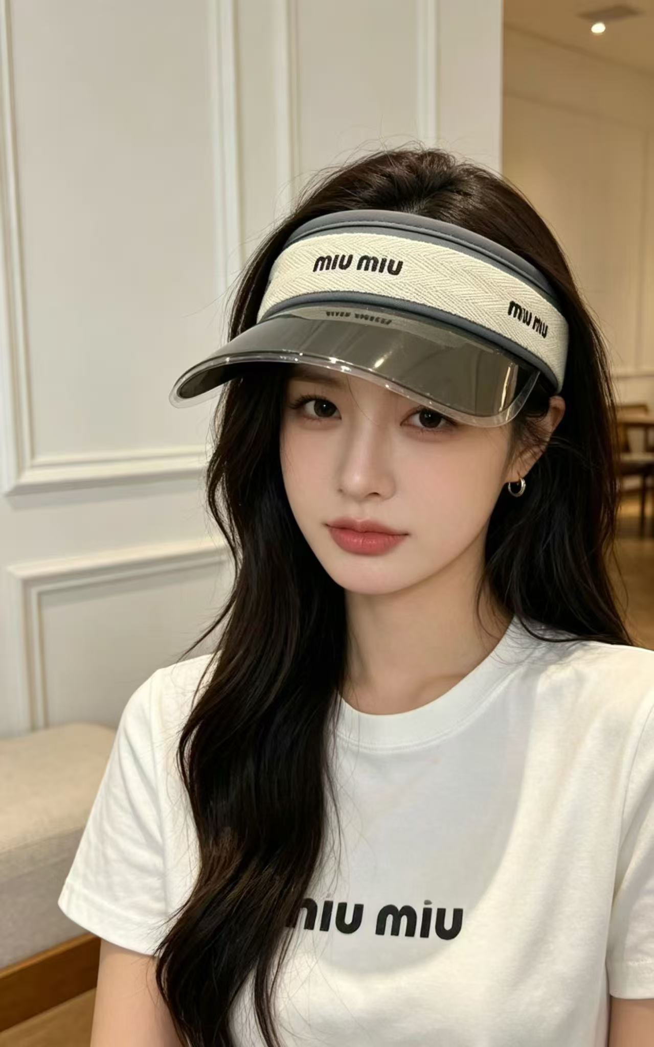 miu miu定制空顶帽🎱时尚与实用完美融合🪄全棉面料 防蓝光PV镜片✌️帽围可自由调节大小🎊适合每一个