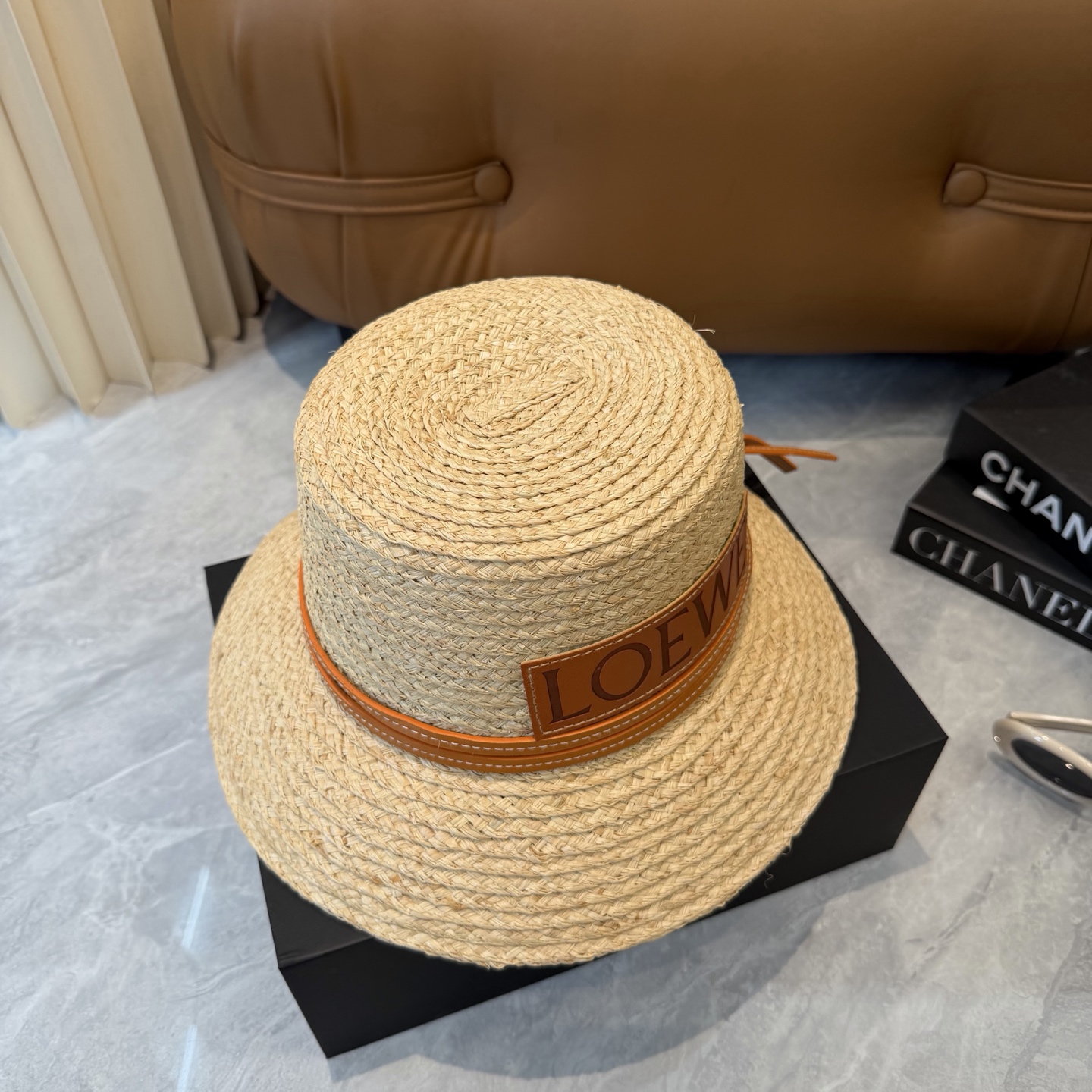 Loewe 春夏日休闲草帽 度假logo 进口 拉菲编织草帽子