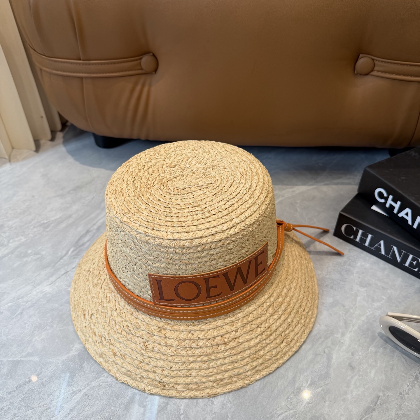 Loewe 春夏日休闲草帽 度假logo 进口 拉菲编织草帽子