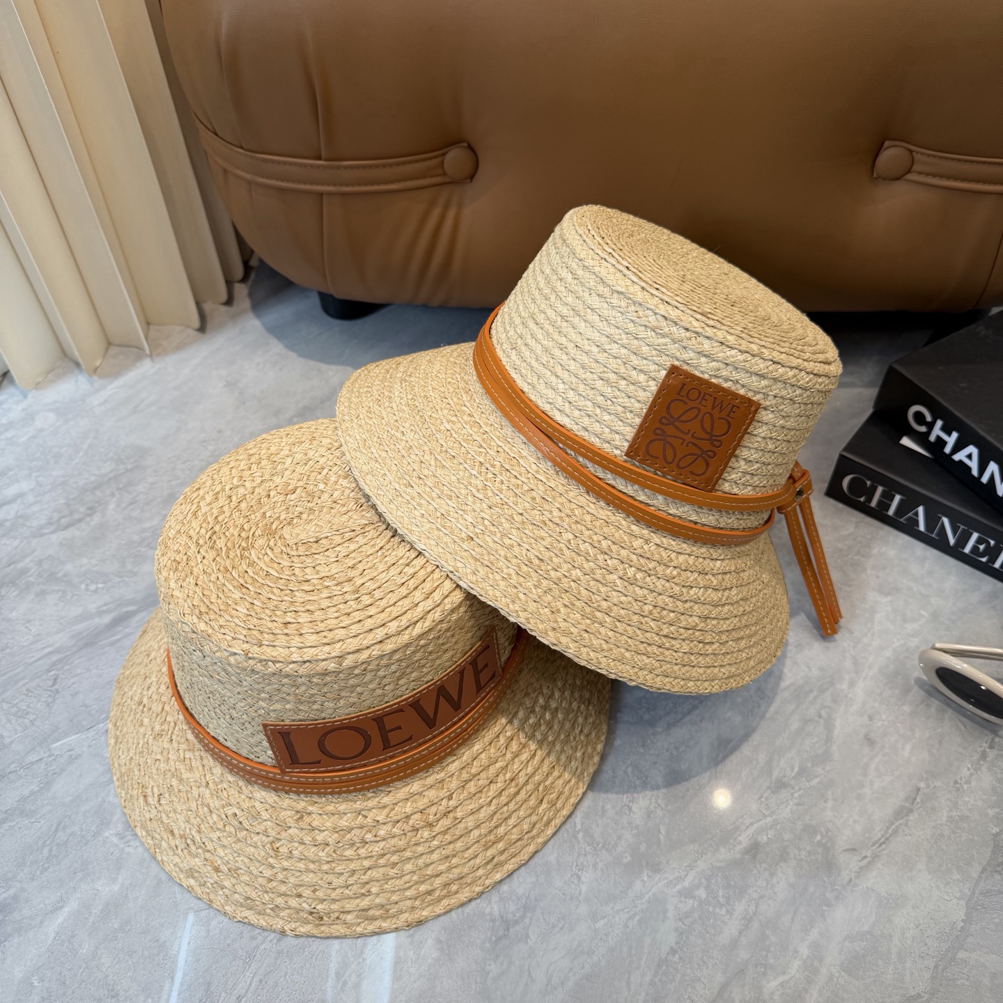 Loewe 春夏日休闲草帽 度假logo 进口 拉菲编织草帽子