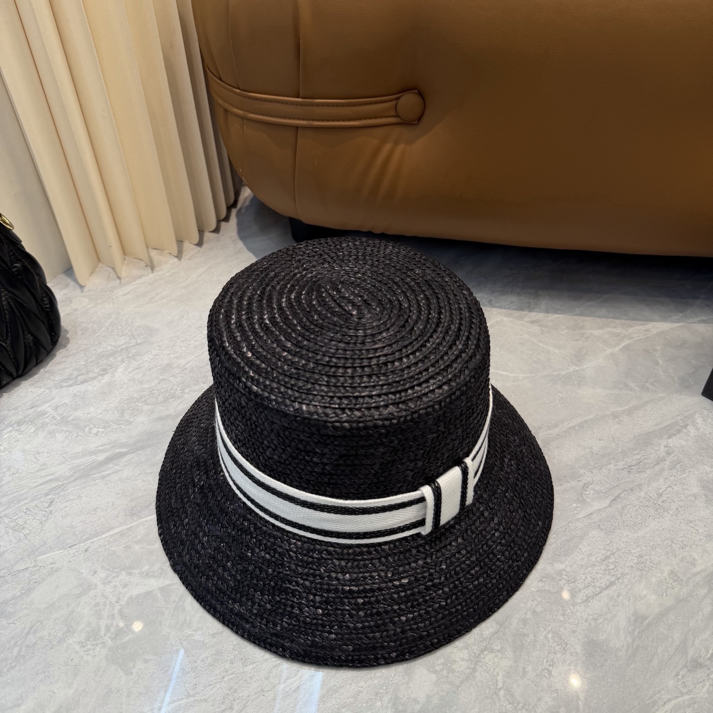 Chanel 香奈儿CHANEL 新款草帽女夏天然拉菲草法式遮阳帽度假大檐防晒太阳帽子