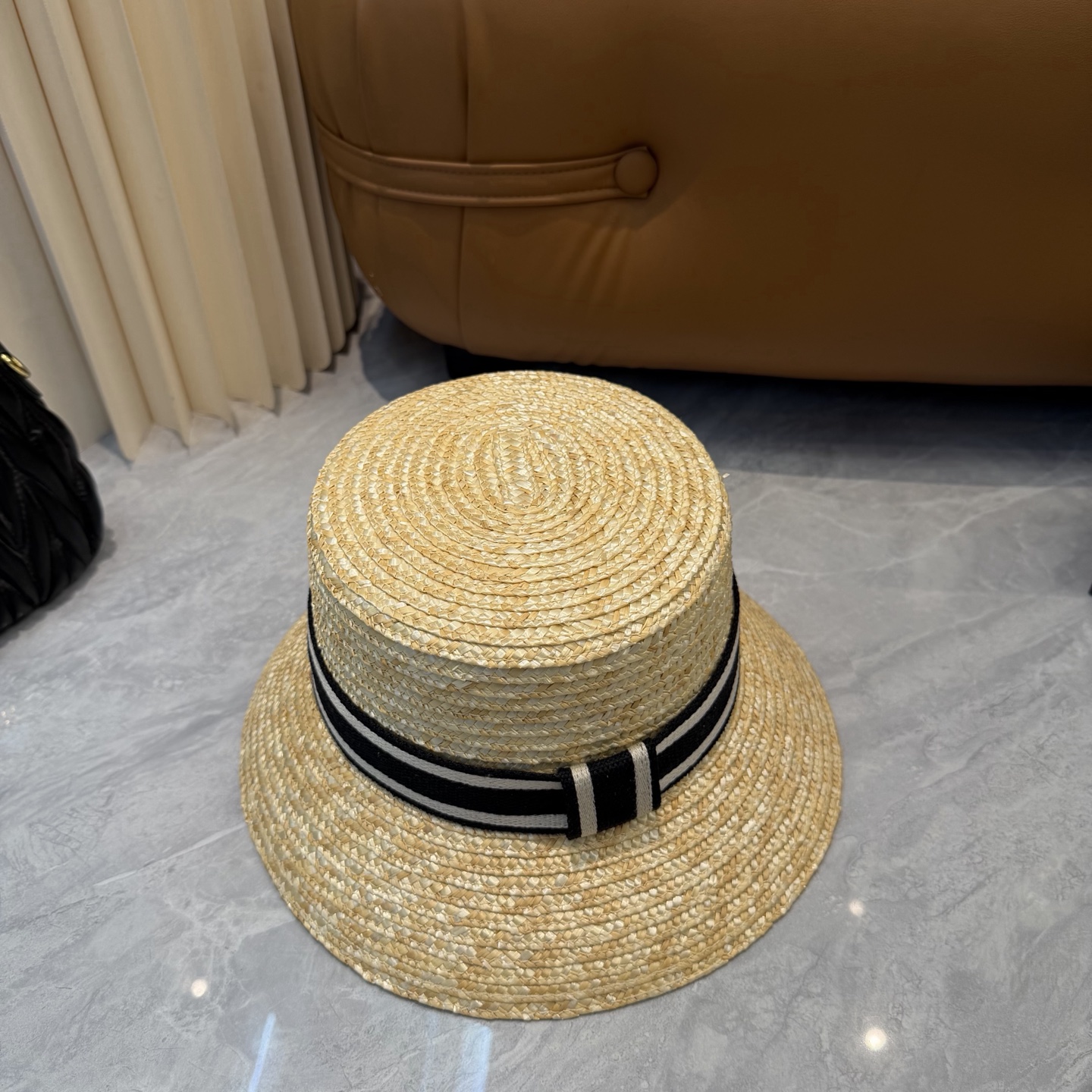 Chanel 香奈儿CHANEL 新款草帽女夏天然拉菲草法式遮阳帽度假大檐防晒太阳帽子