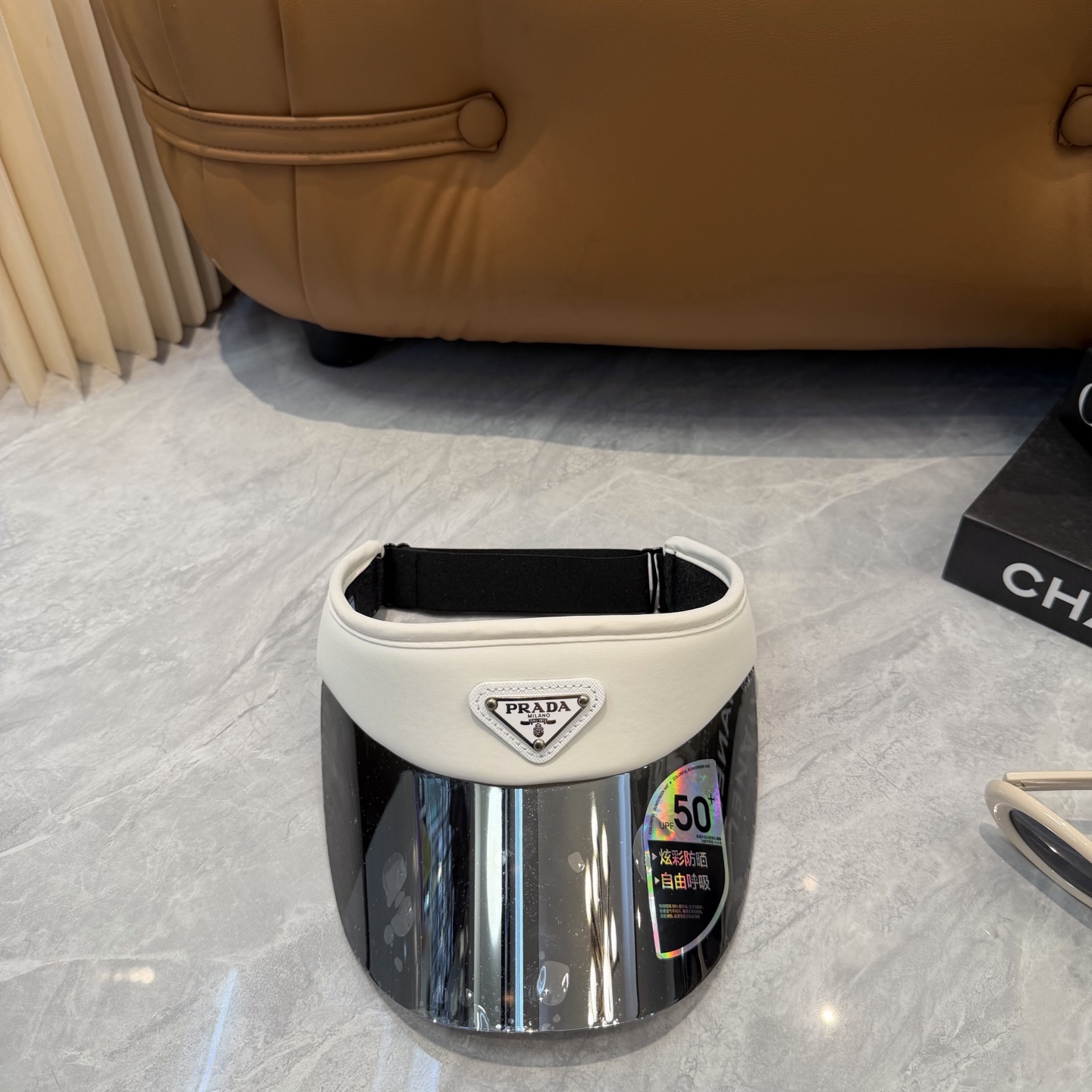 普拉达 PRADA 雷射镜片防紫外线空顶帽🎱时尚与实用完美融合🪄全棉面料 防蓝光PV镜片✌️帽围可自由调