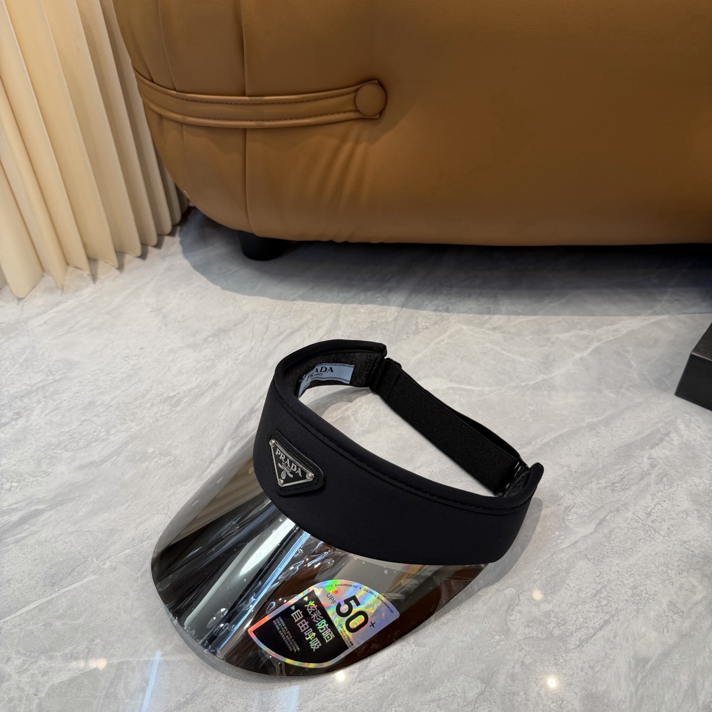 普拉达 PRADA 雷射镜片防紫外线空顶帽🎱时尚与实用完美融合🪄全棉面料 防蓝光PV镜片✌️帽围可自由调