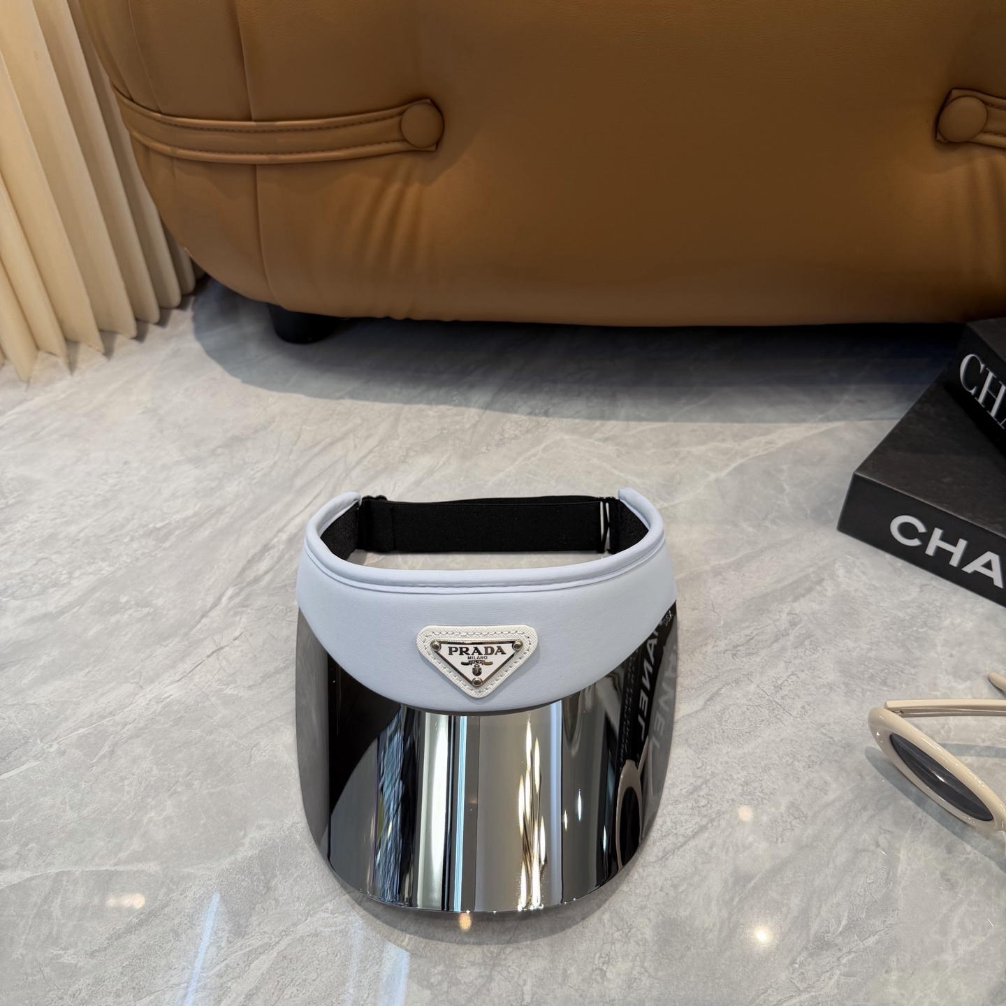 普拉达 PRADA 雷射镜片防紫外线空顶帽🎱时尚与实用完美融合🪄全棉面料 防蓝光PV镜片✌️帽围可自由调