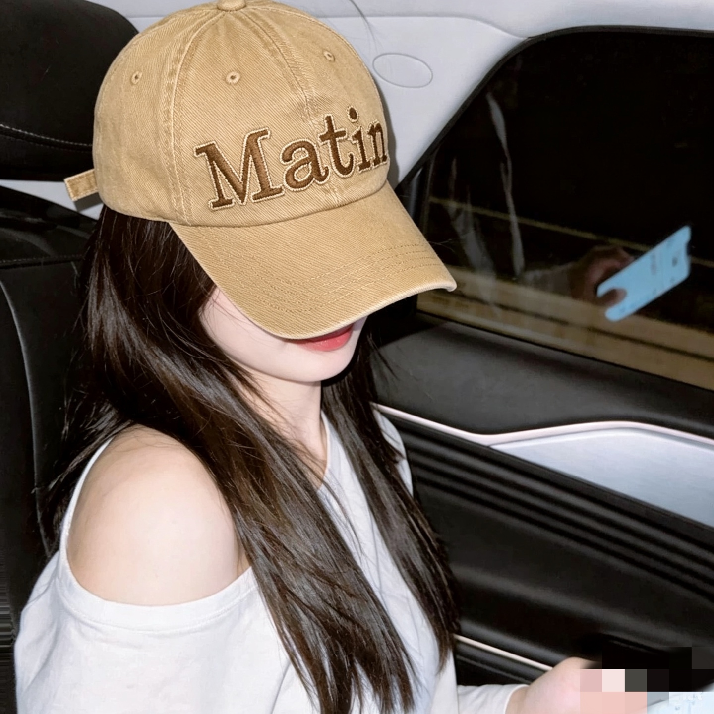 Matin Kim复古棒球帽四色全入✨ 软顶水洗料子巨舒服，低头戴拍照巨出片 素颜救版本1（温柔氛围感） 