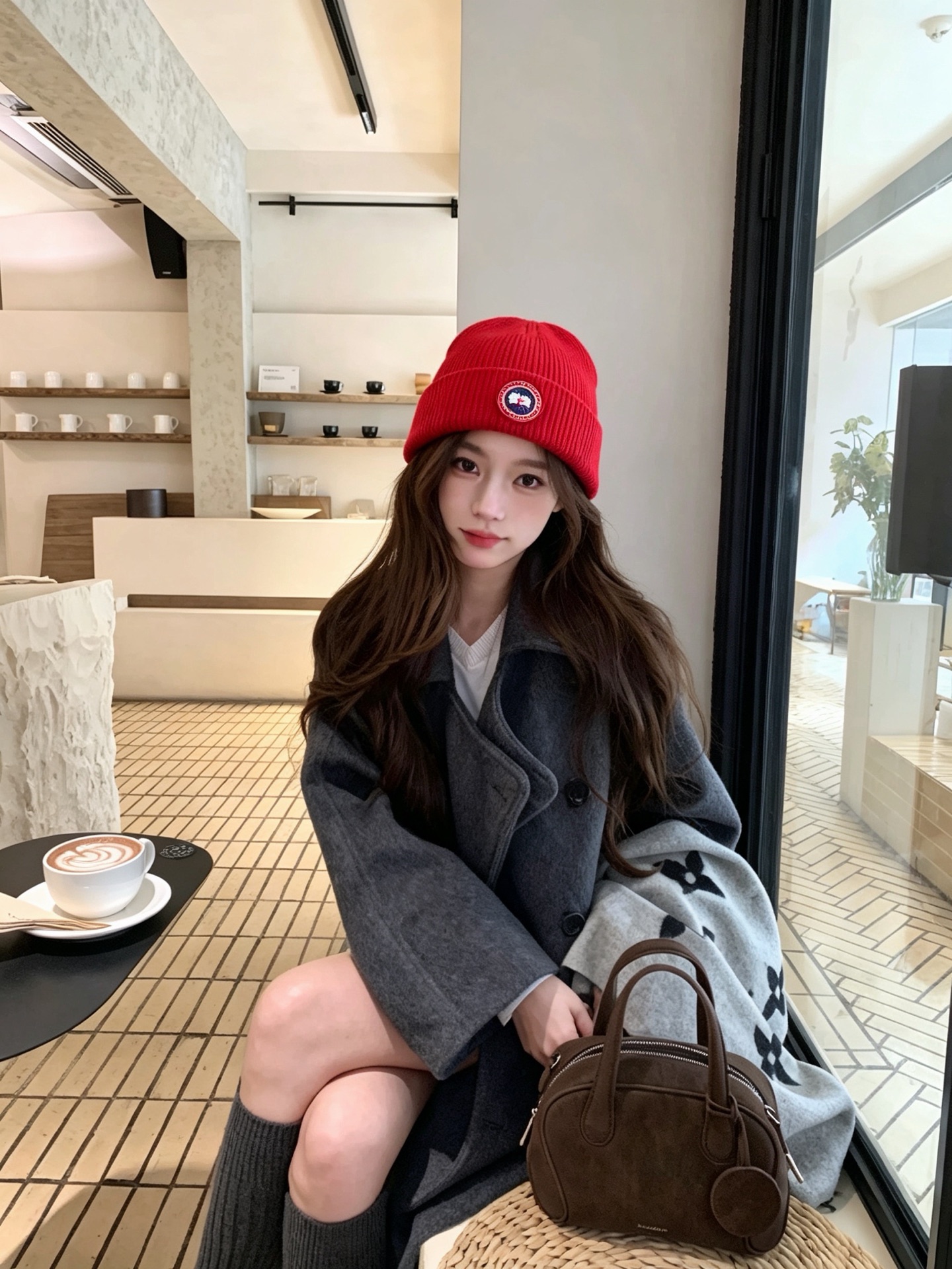 Canada Goose（加拿大鹅 经典徽章款针织冷帽，竖纹针织肌理柔软透气，锁温保暖不易起球；精致圆形刺绣徽章增添辨识