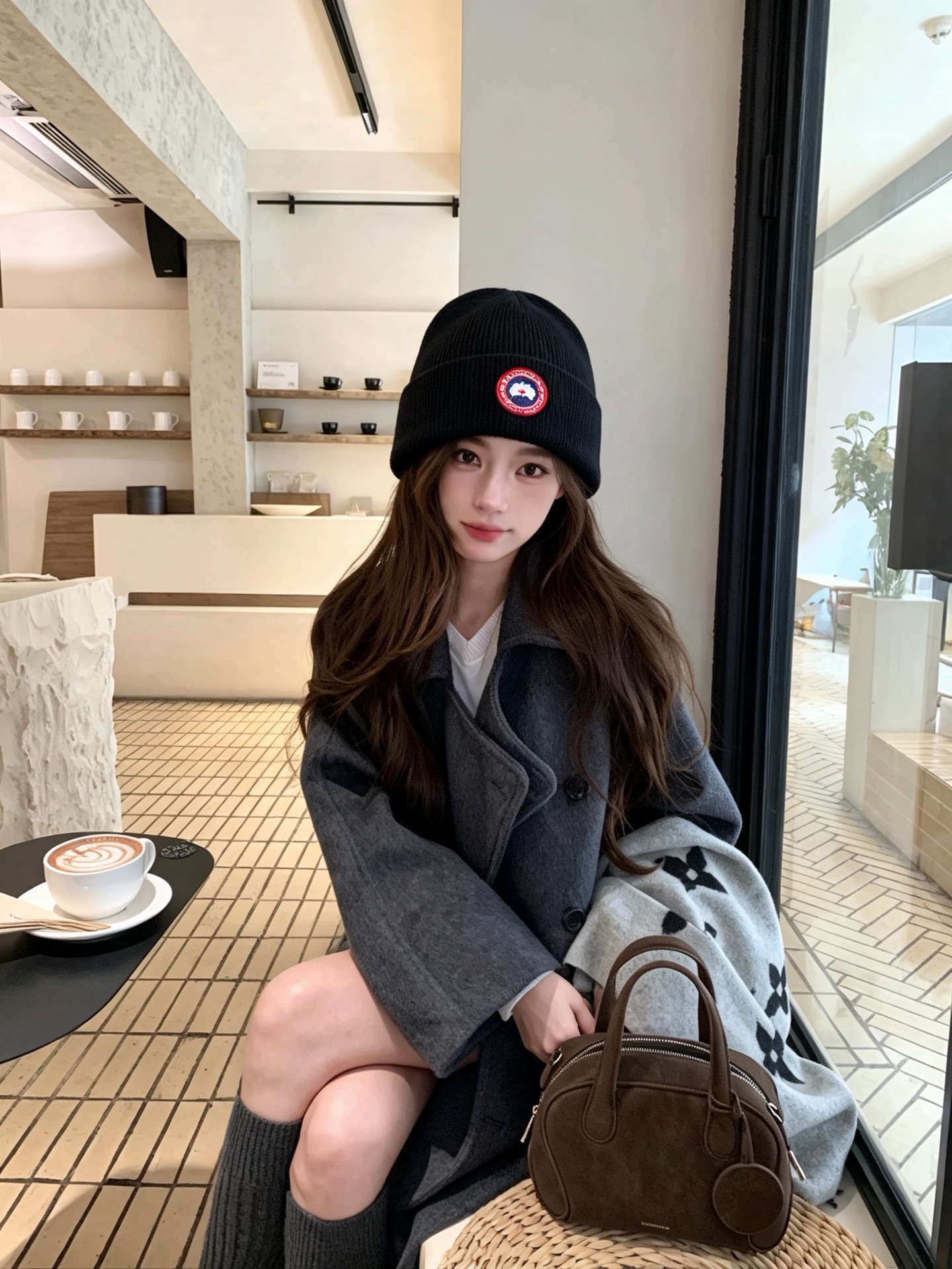 Canada Goose(加拿大鹅 经典徽章款针织冷帽,竖纹针织肌理柔软透气,锁温保暖不易起球;精致圆形刺绣徽章增添辨识 Canada Goose(加拿大鹅 经典徽章款针织冷帽,竖纹针织肌理柔软透气,锁温保暖不易起球;精致圆形刺绣徽章增添辨识