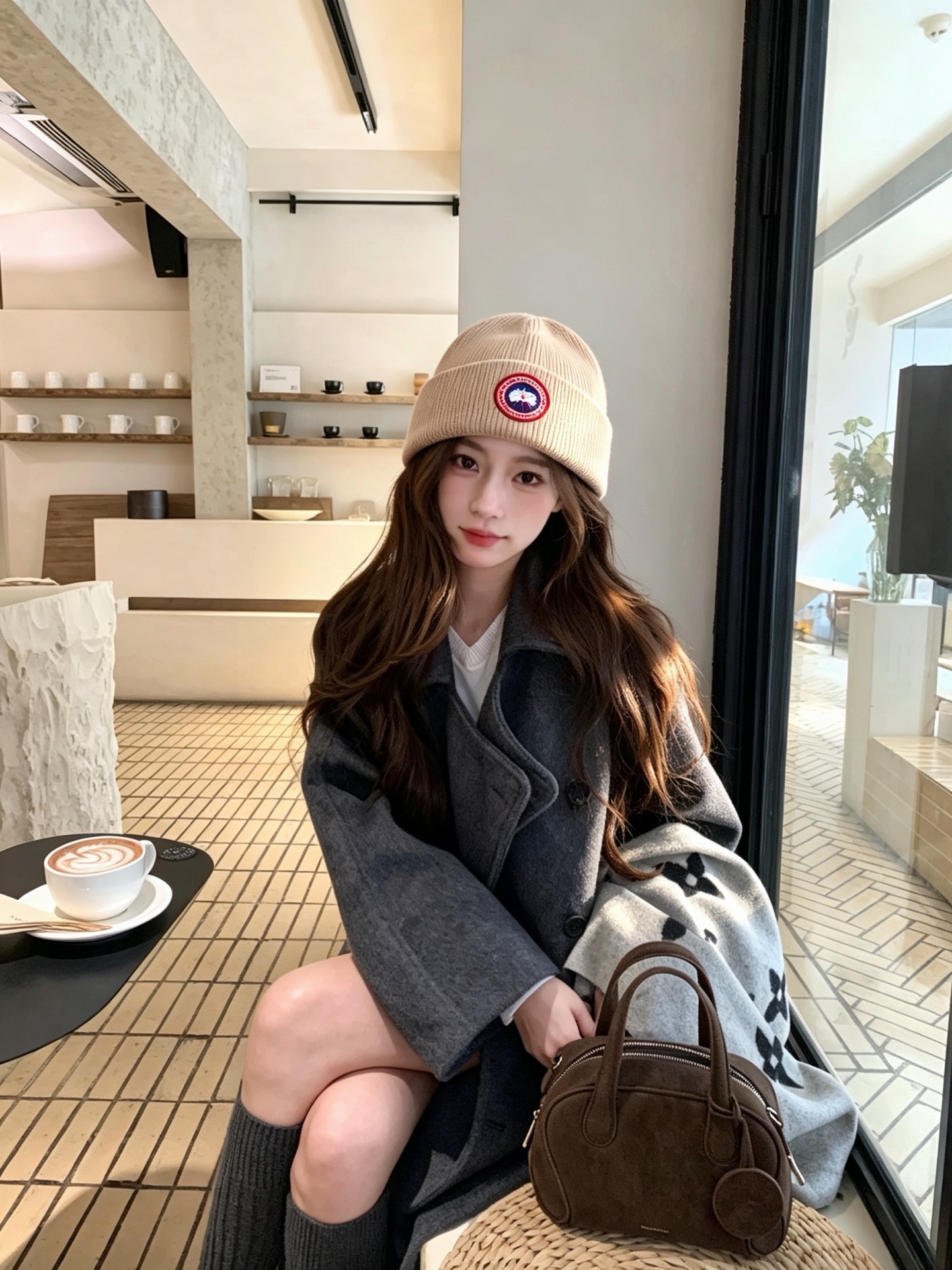 Canada Goose(加拿大鹅 经典徽章款针织冷帽,竖纹针织肌理柔软透气,锁温保暖不易起球;精致圆形刺绣徽章增添辨识 Canada Goose(加拿大鹅 经典徽章款针织冷帽,竖纹针织肌理柔软透气,锁温保暖不易起球;精致圆形刺绣徽章增添辨识