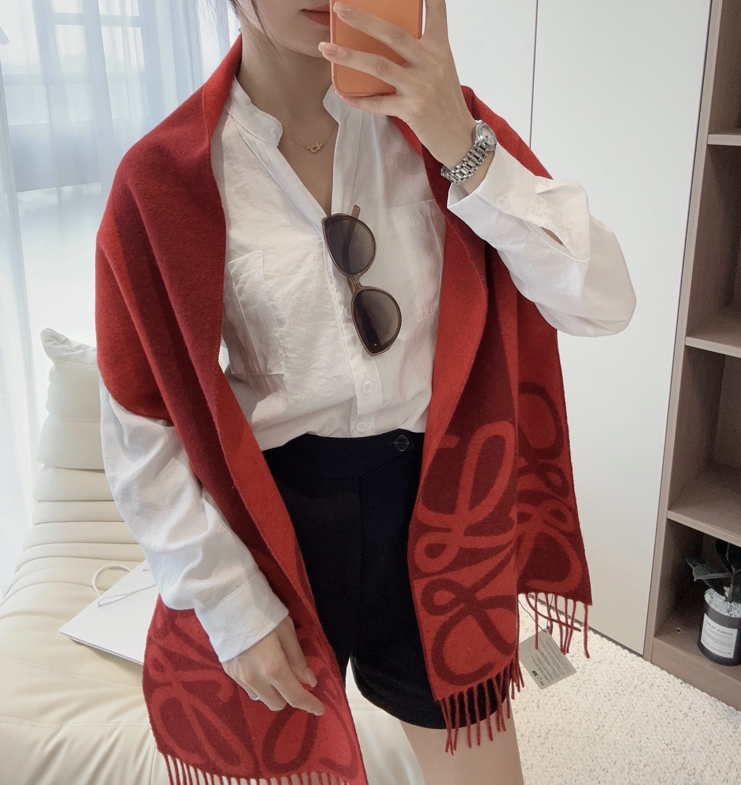 🆕  新款 ✨💕同步 LOEWE罗意威｜双面拼色羊绒羊毛🤎💗 新品！粉拼驼这个配色真的温柔到骨子里 经典Anagram回