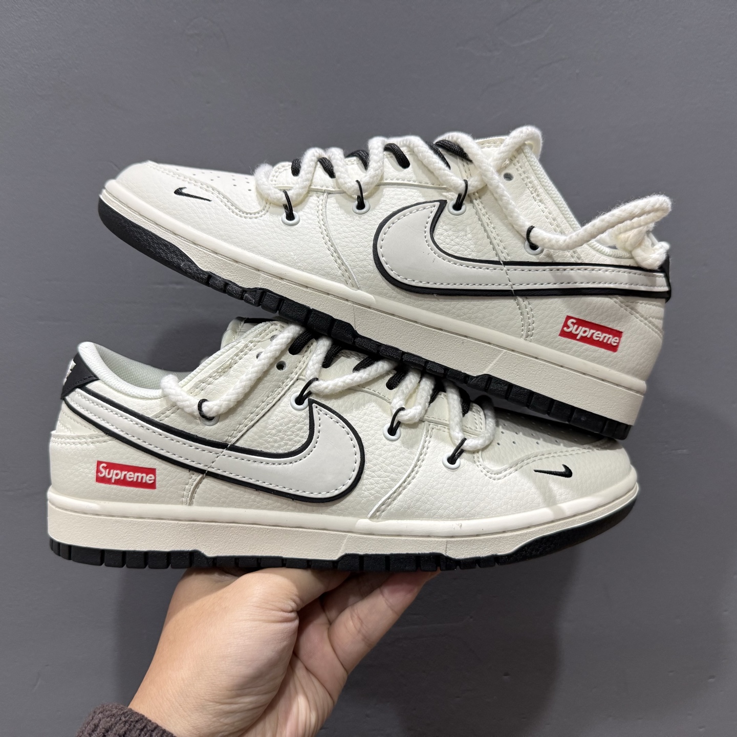 NK Dunk Low Retro ”DIY高端定制” Sup灰白藏青解构绑带 低帮休闲运动板鞋 YX5066-235