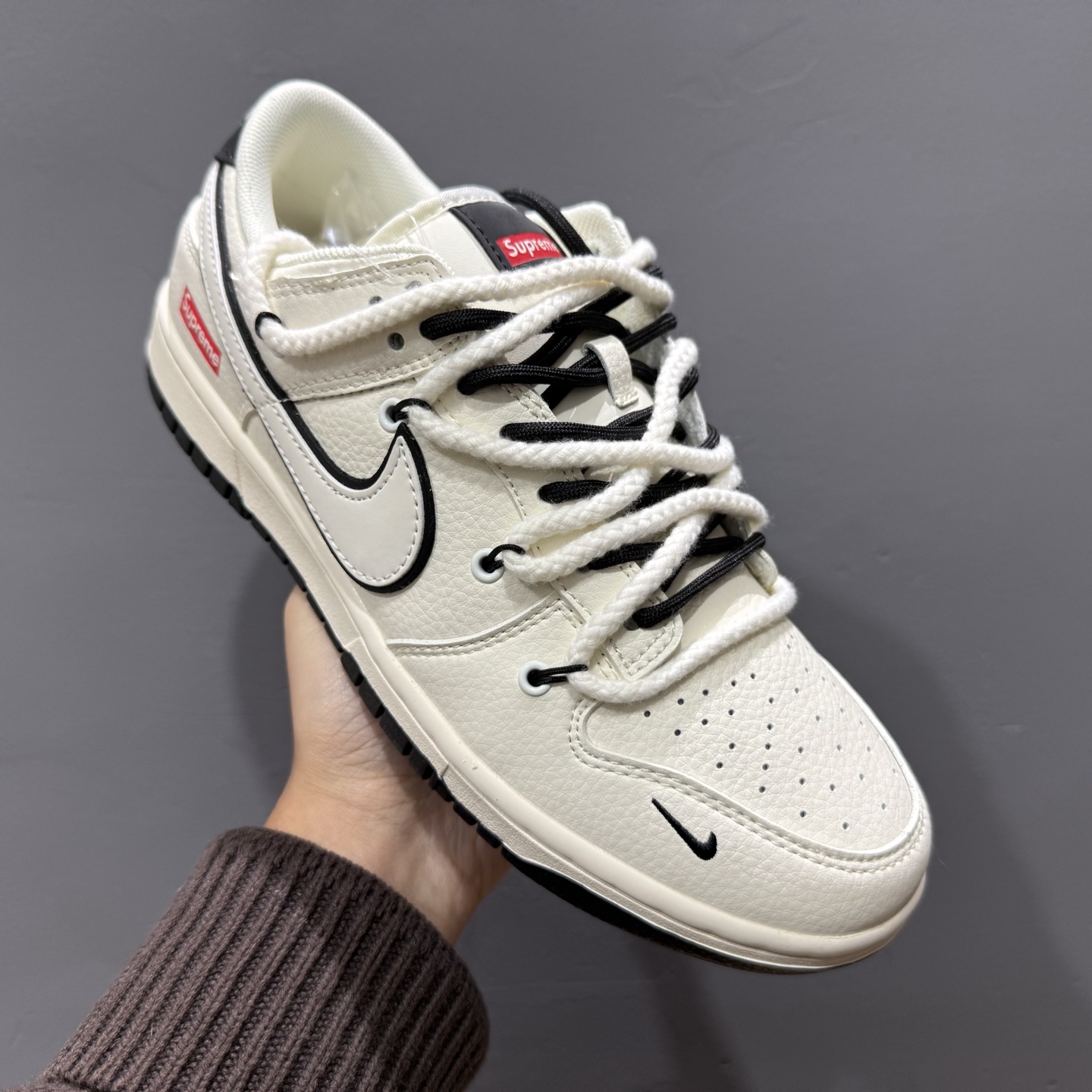NK Dunk Low Retro ”DIY高端定制” Sup灰白藏青解构绑带 低帮休闲运动板鞋 YX5066-235