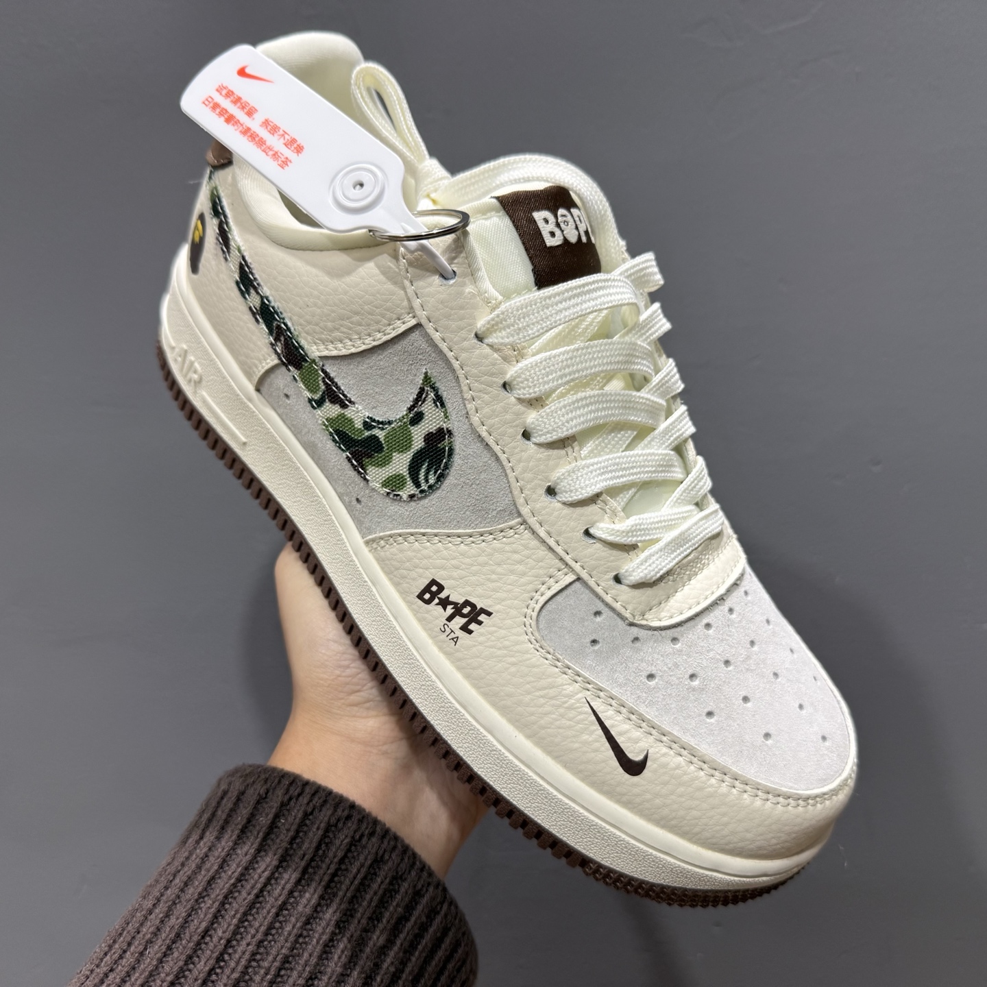 Nk Air Force 1'07 Low Bape联名 迷彩勾米粽 空军一号低帮休闲板鞋 DF0188-030