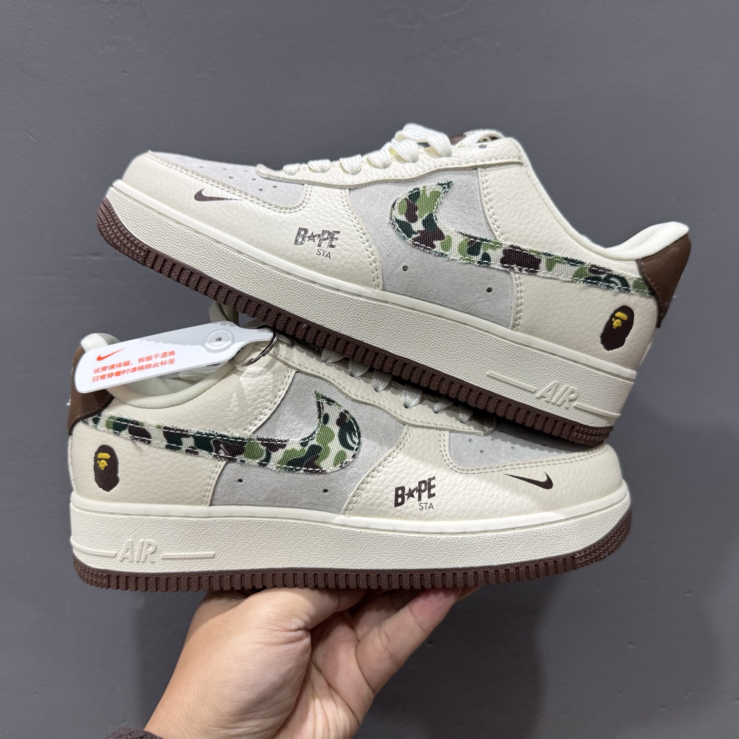 Nk Air Force 1'07 Low Bape联名 迷彩勾米粽 空军一号低帮休闲板鞋 DF0188-030