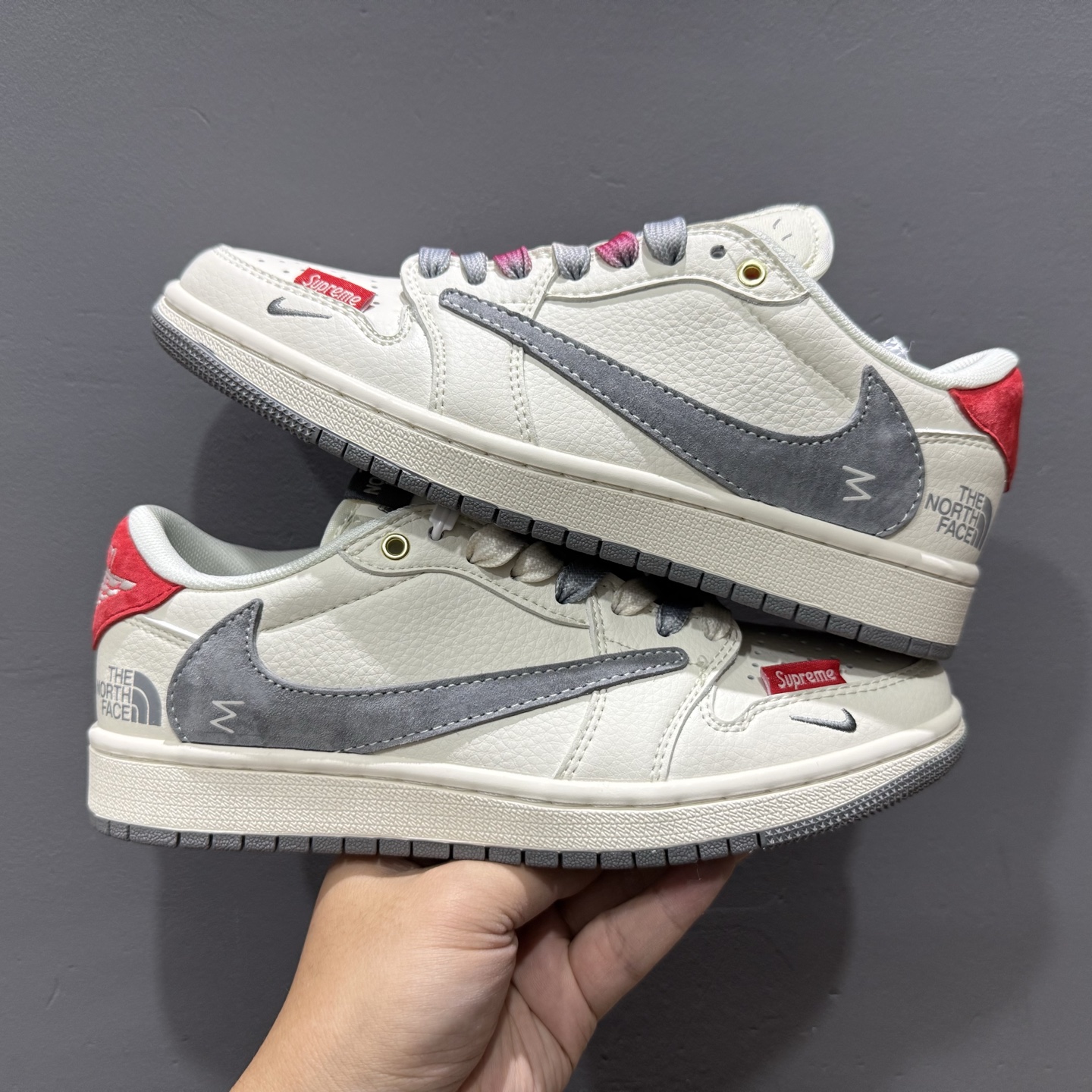 Fragment x Travis Scott x 北面 Air Jordan 1 Low 三方联名倒钩 FC1688-212