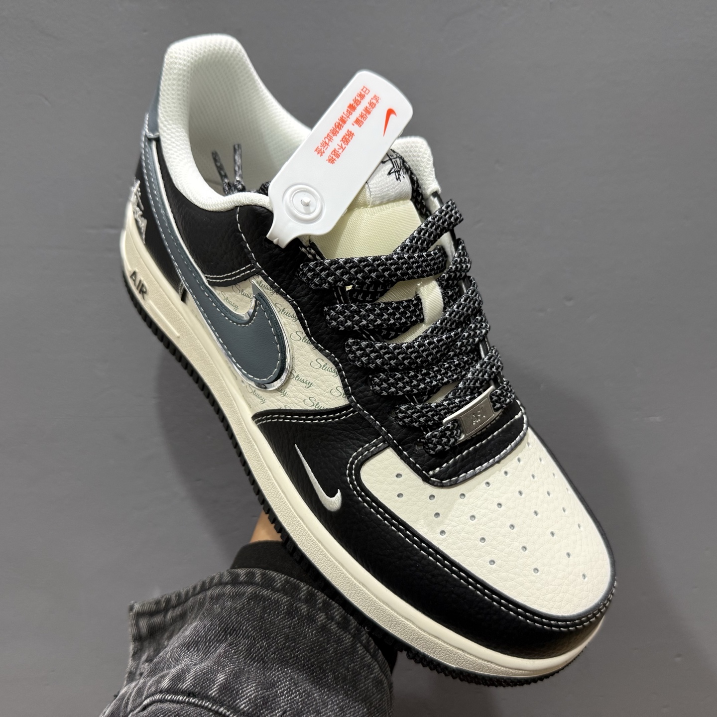 Nk Air Force 1'07 Low 斯图西联名 灰蓝黑荔纹 空军一号低帮休闲板鞋 XZ6188-199
