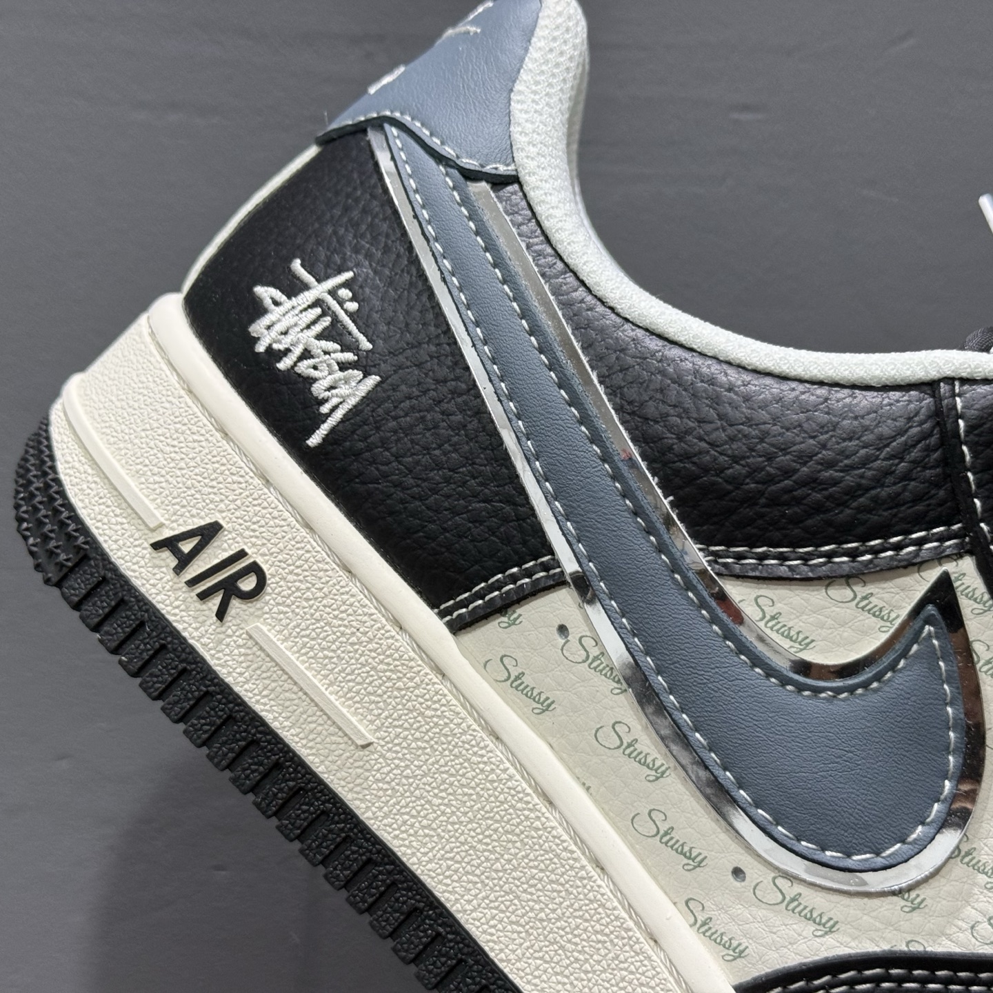 Nk Air Force 1'07 Low 斯图西联名 灰蓝黑荔纹 空军一号低帮休闲板鞋 XZ6188-199