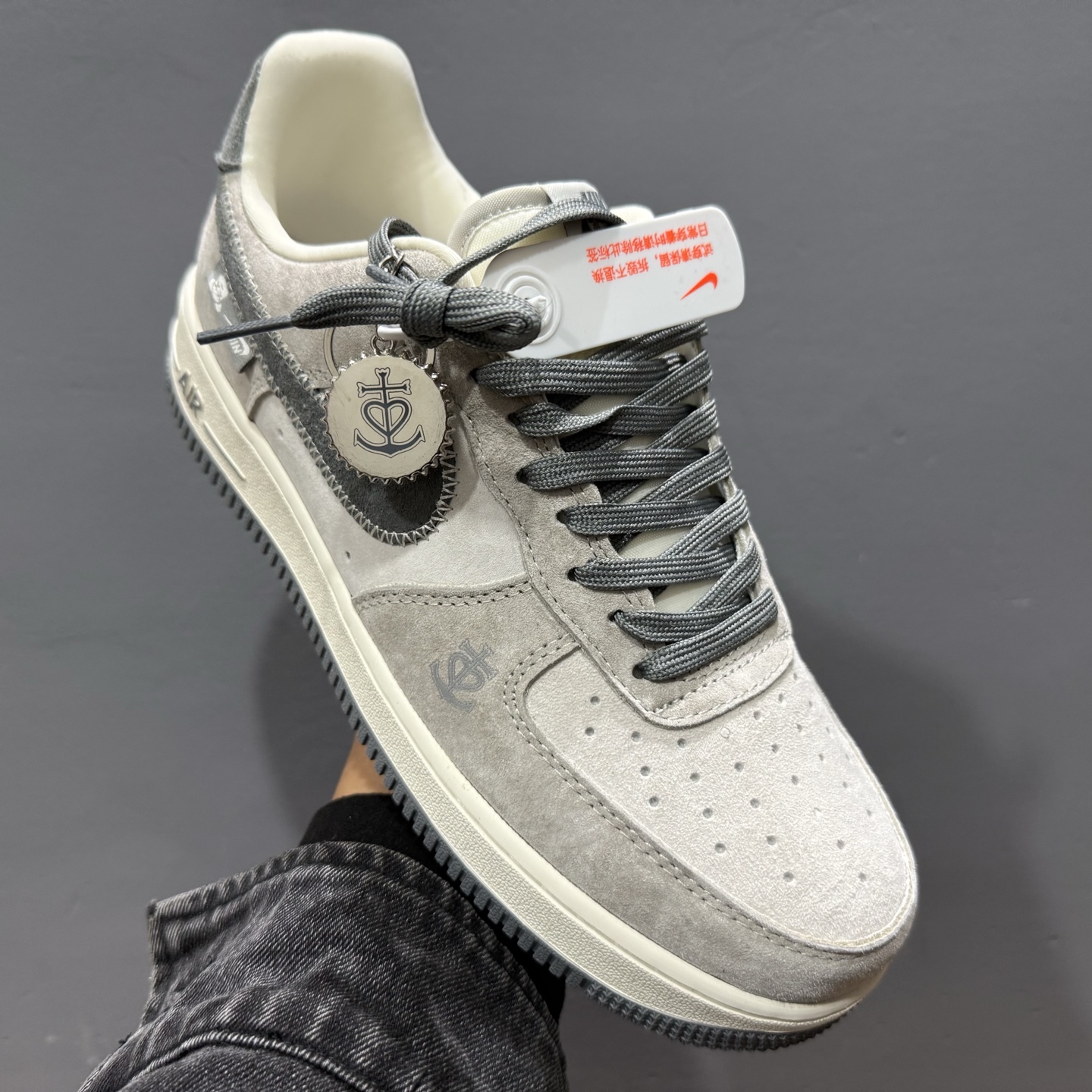 Nk Air Force 1'07 Low 暴力熊联名 灰刺绣勾 空军一号低帮休闲板鞋 KK1988-047