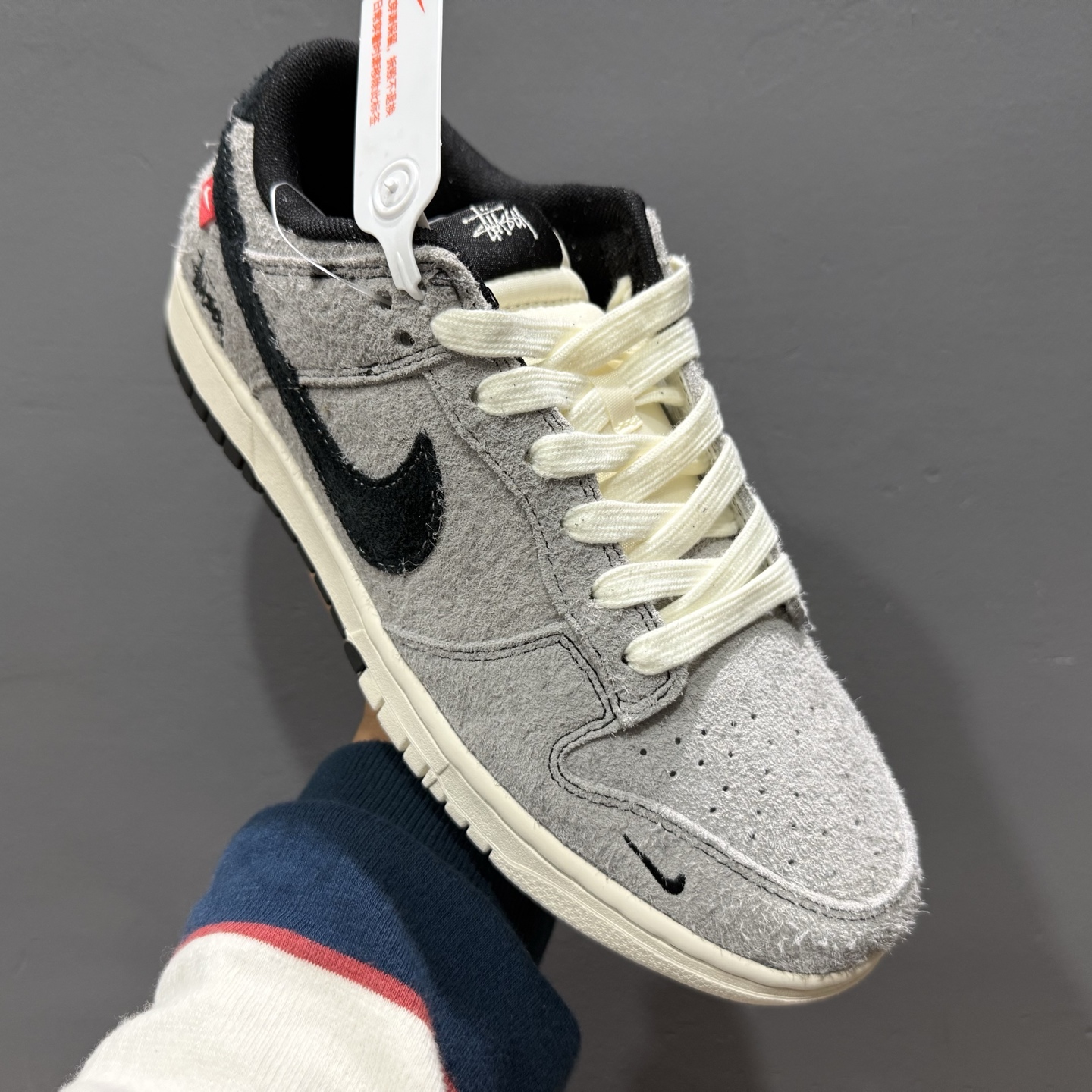 XC版 Nike SB Dunk Low x Stussy 翻毛灰黑小钩 MM1089-027