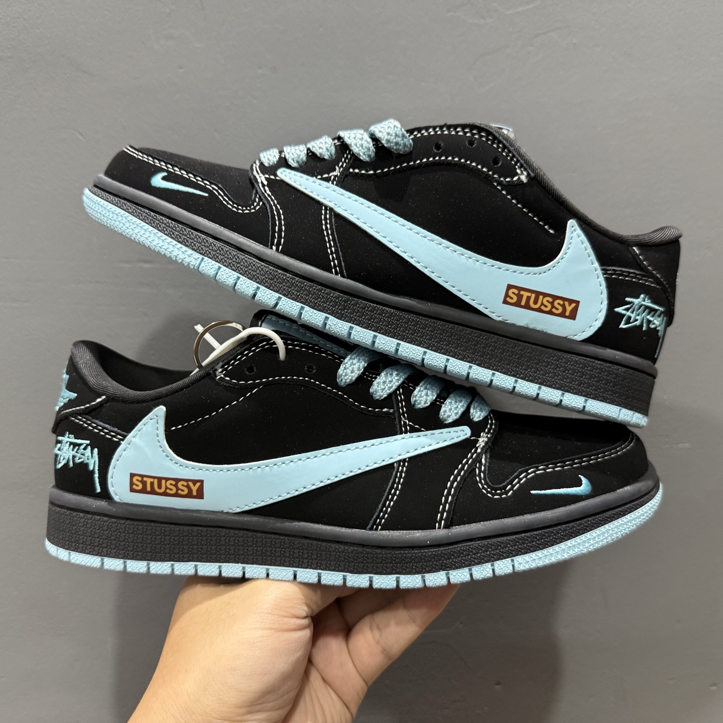 Stussy x Air Jordan 1 黑蒂芙尼 XS2024-008