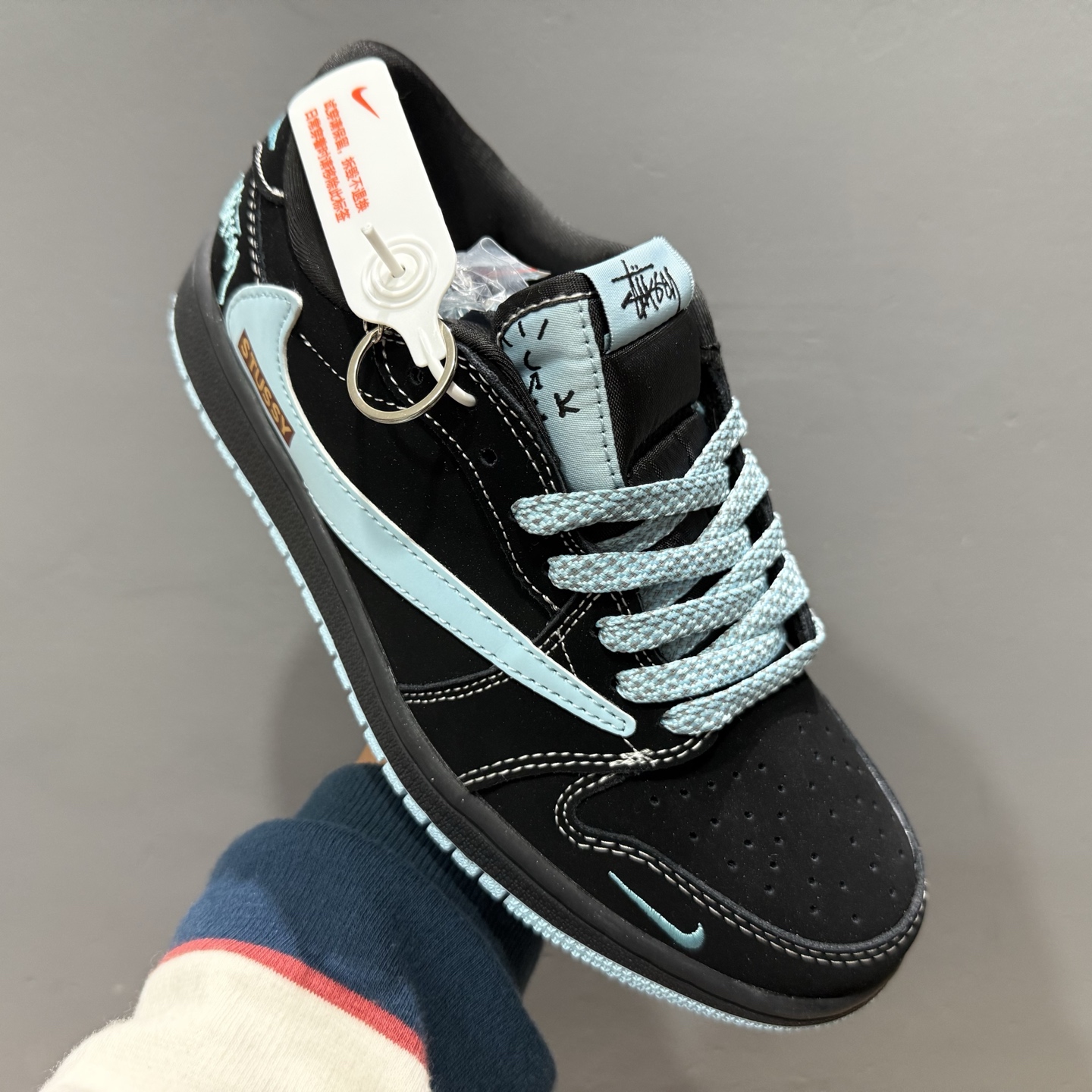 Stussy x Air Jordan 1 黑蒂芙尼 XS2024-008