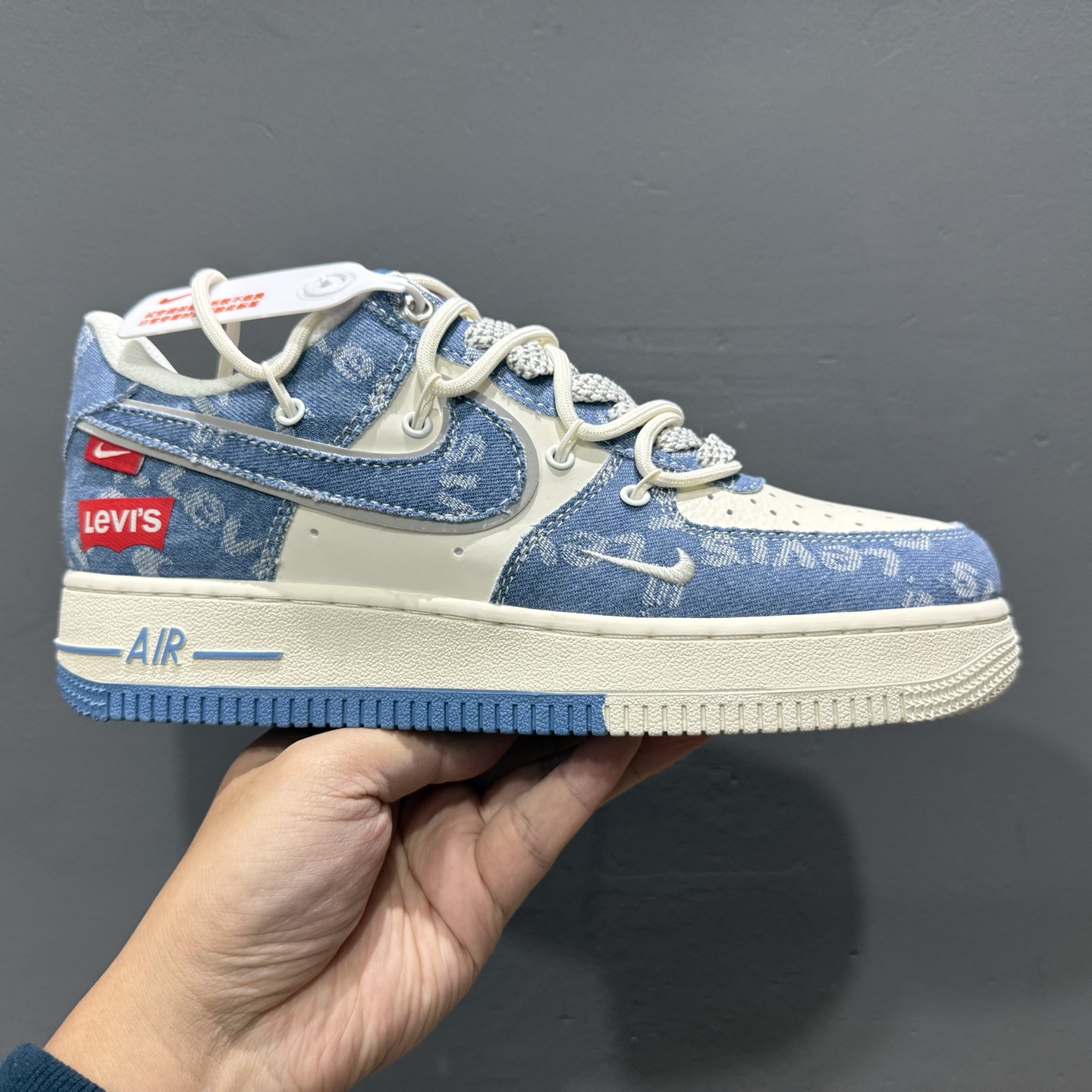 Nk Air Force 1’07 Low 李维斯联名 双拼牛仔抽绳 空军一号低帮休闲板鞋 SJ1198-001